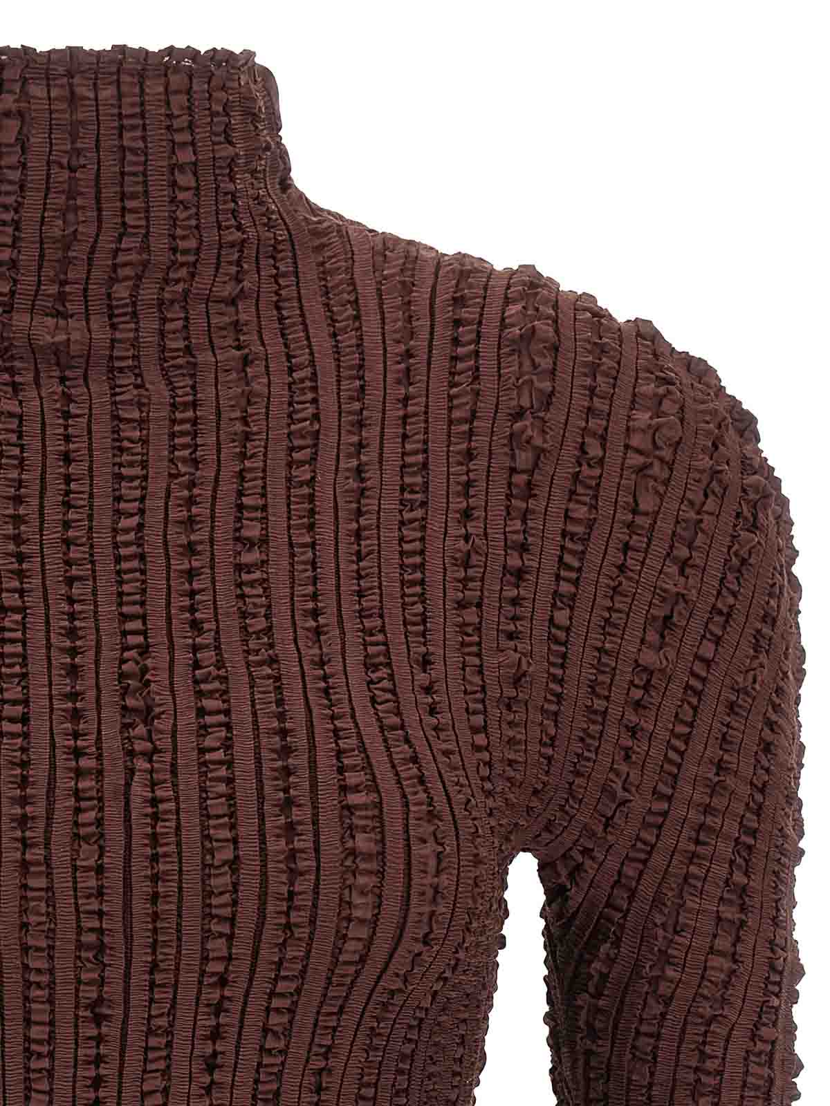 Issey Miyake Jellyfish Pleats Sweater In Brown