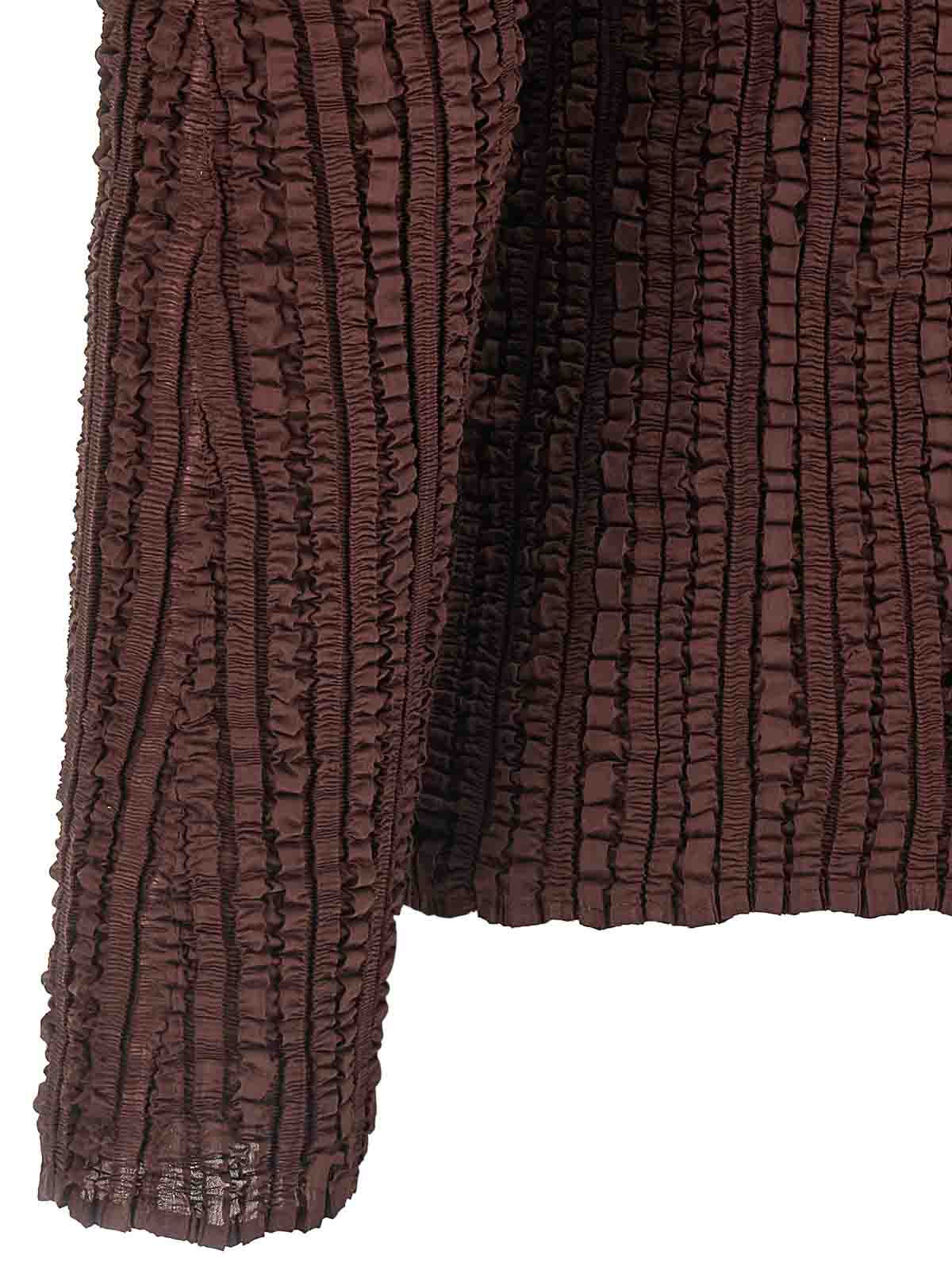 Issey Miyake Jellyfish Pleats Sweater In Brown
