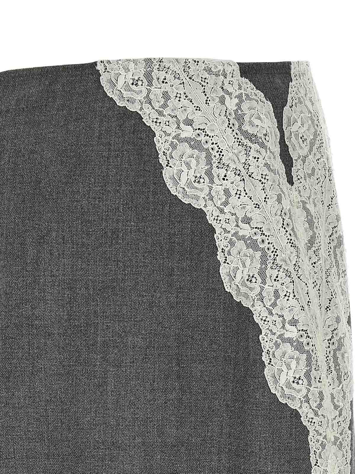 Jil Sander Organza Lace Wool Skirt In Gray