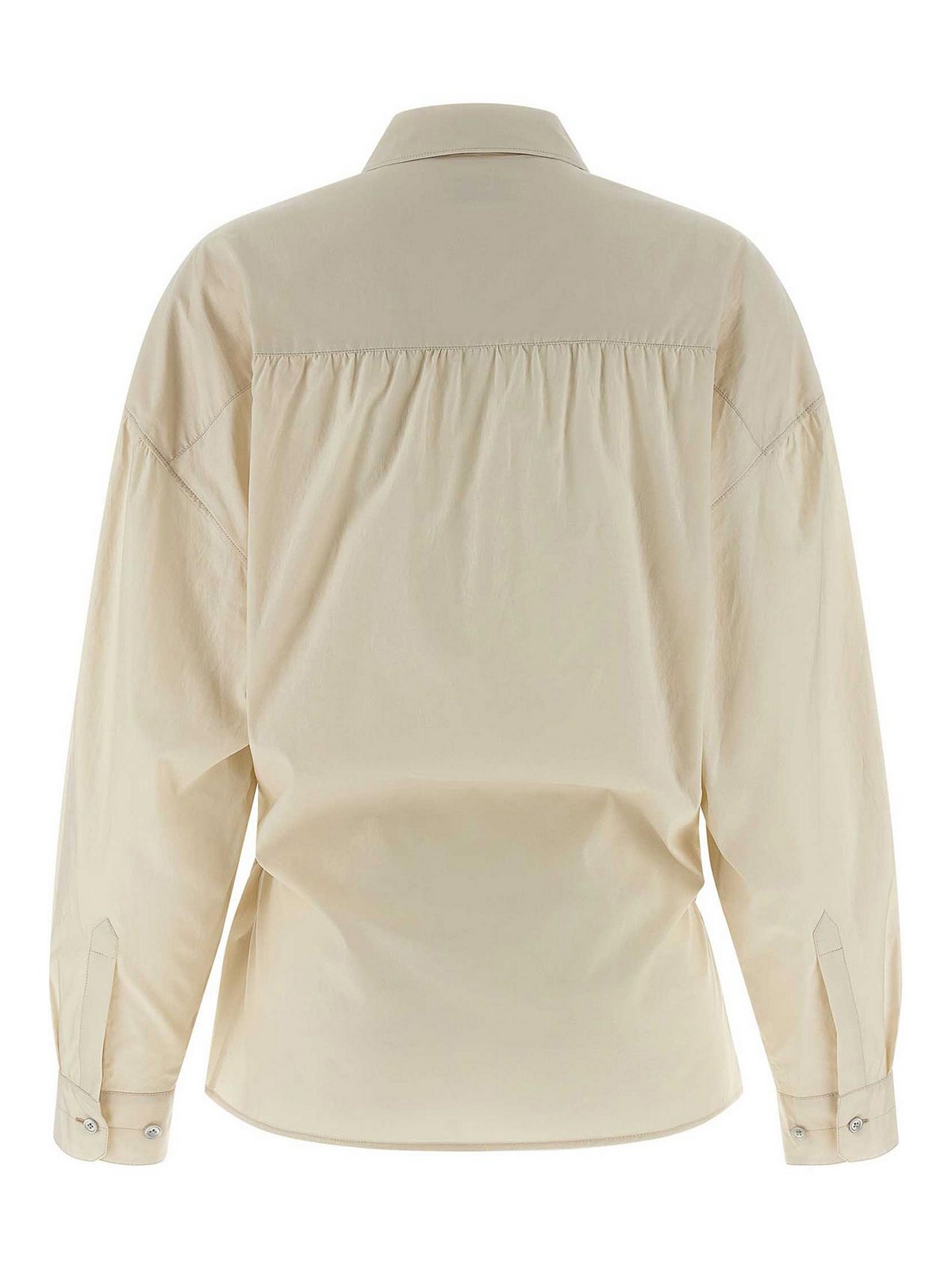 Lemaire Straight Collar Twisted Shirt In Neutral
