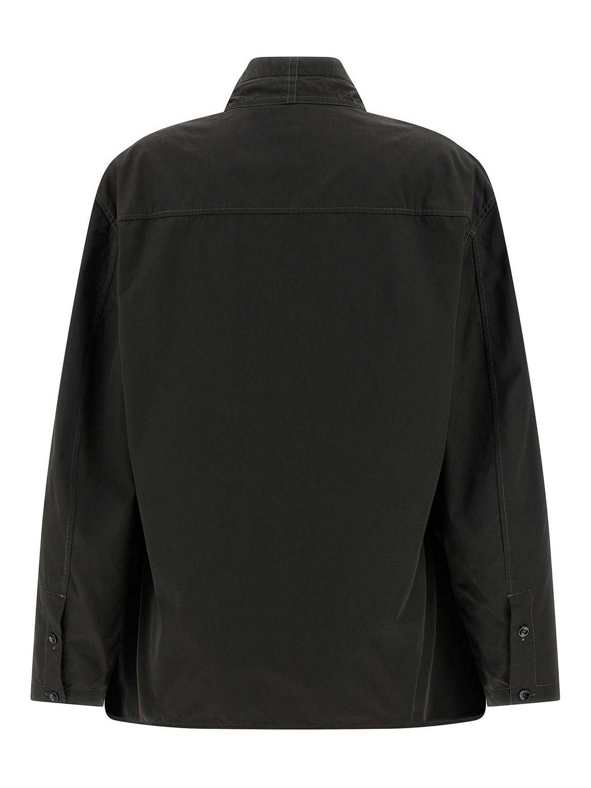 Lemaire Blouse With Drawstring Neck And Long Sleeves In Brown