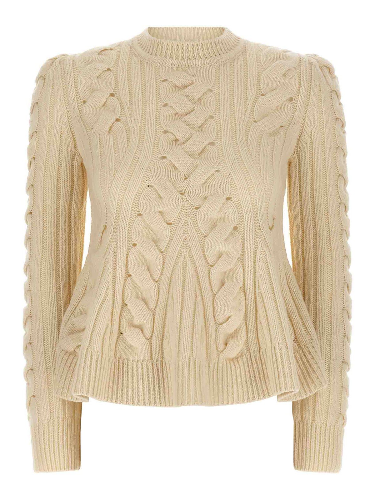 Alexander Mcqueen Wool And Cashmere Cable Sweater Clothing In Orange