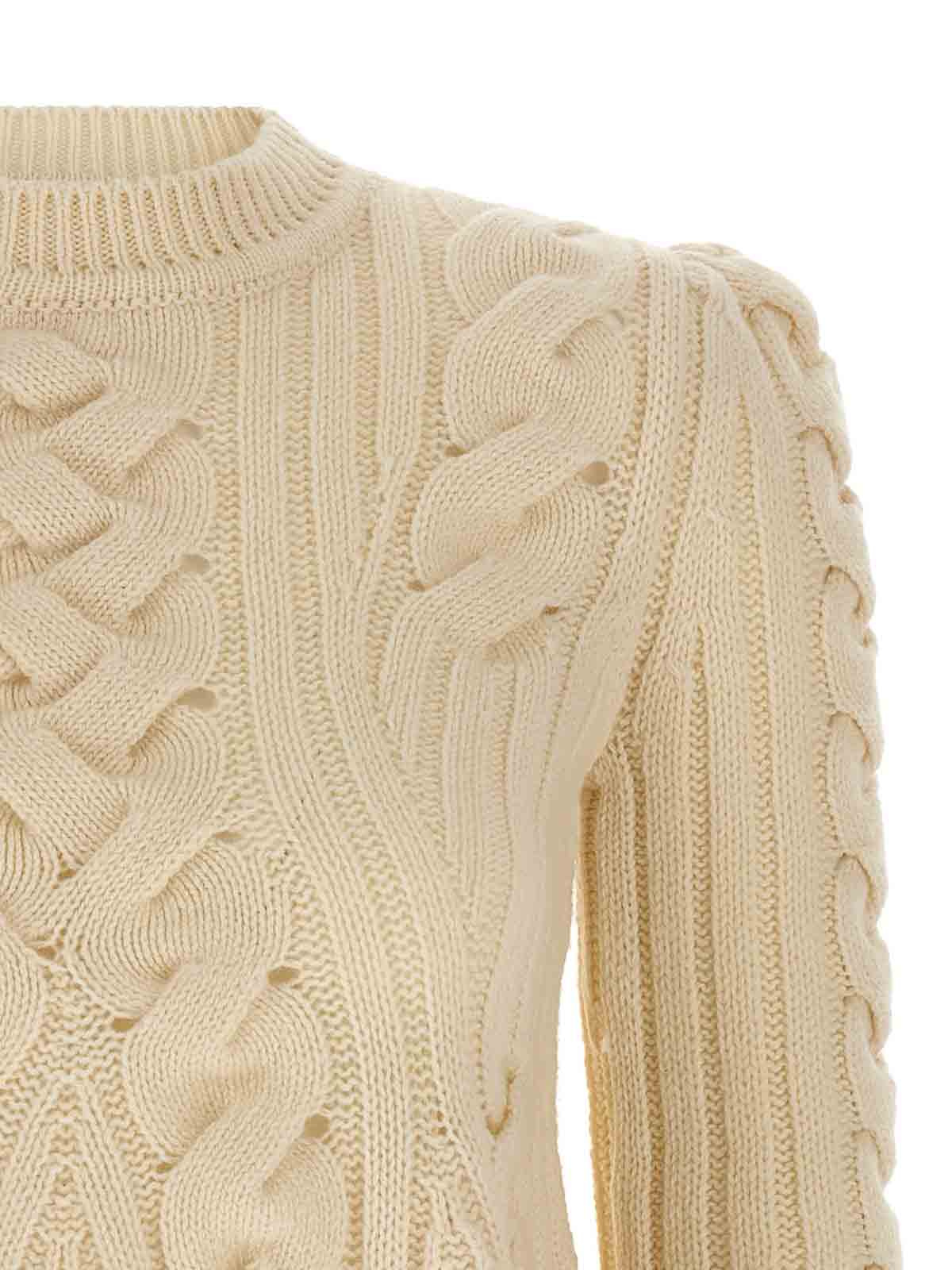 Alexander Mcqueen Wool And Cashmere Cable Sweater Clothing In Orange