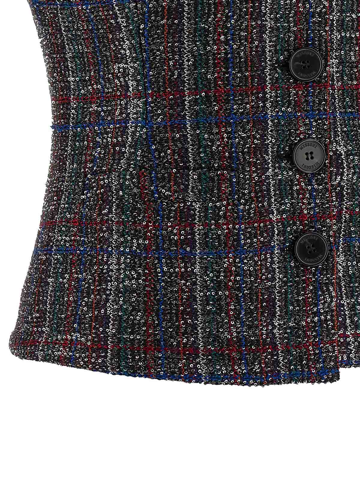 Missoni Sequin Tartan Vest In Gray