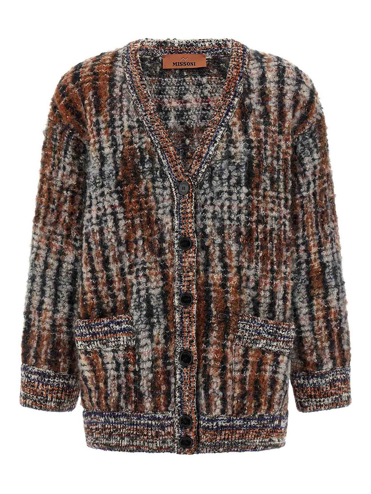 Missoni Boucl Wool Cardigan In Multi