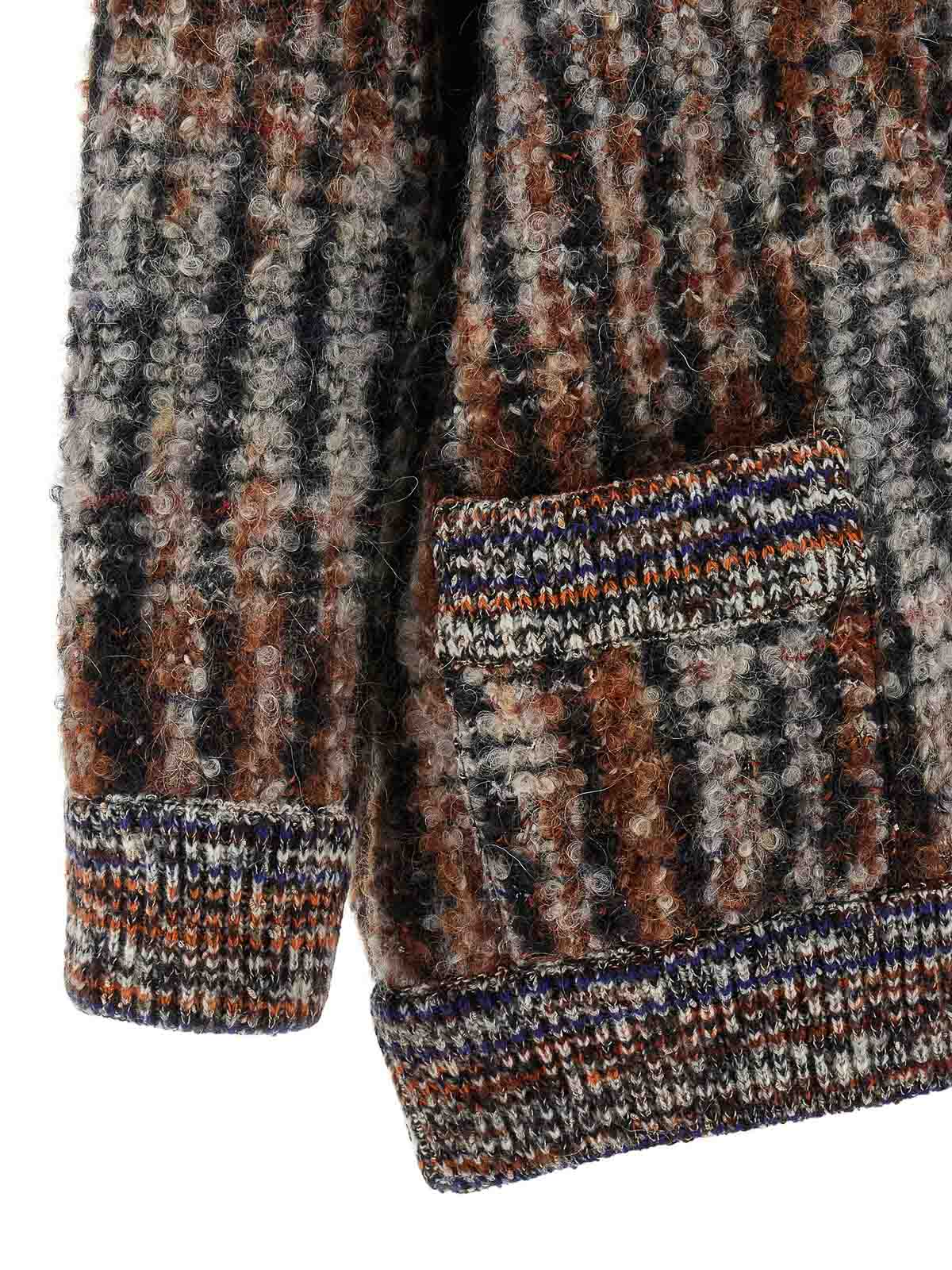 Missoni Textured Knit Cardigan Front Pockets In Multi