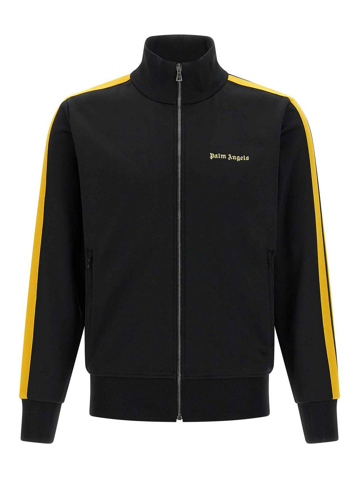 Palm Angels Track Black Polyester Sweatshirt In Black