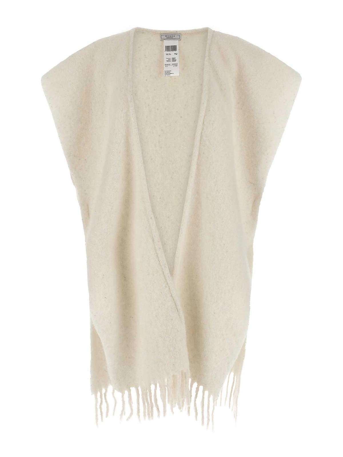 Peserico Boucl Yarn Cape In White