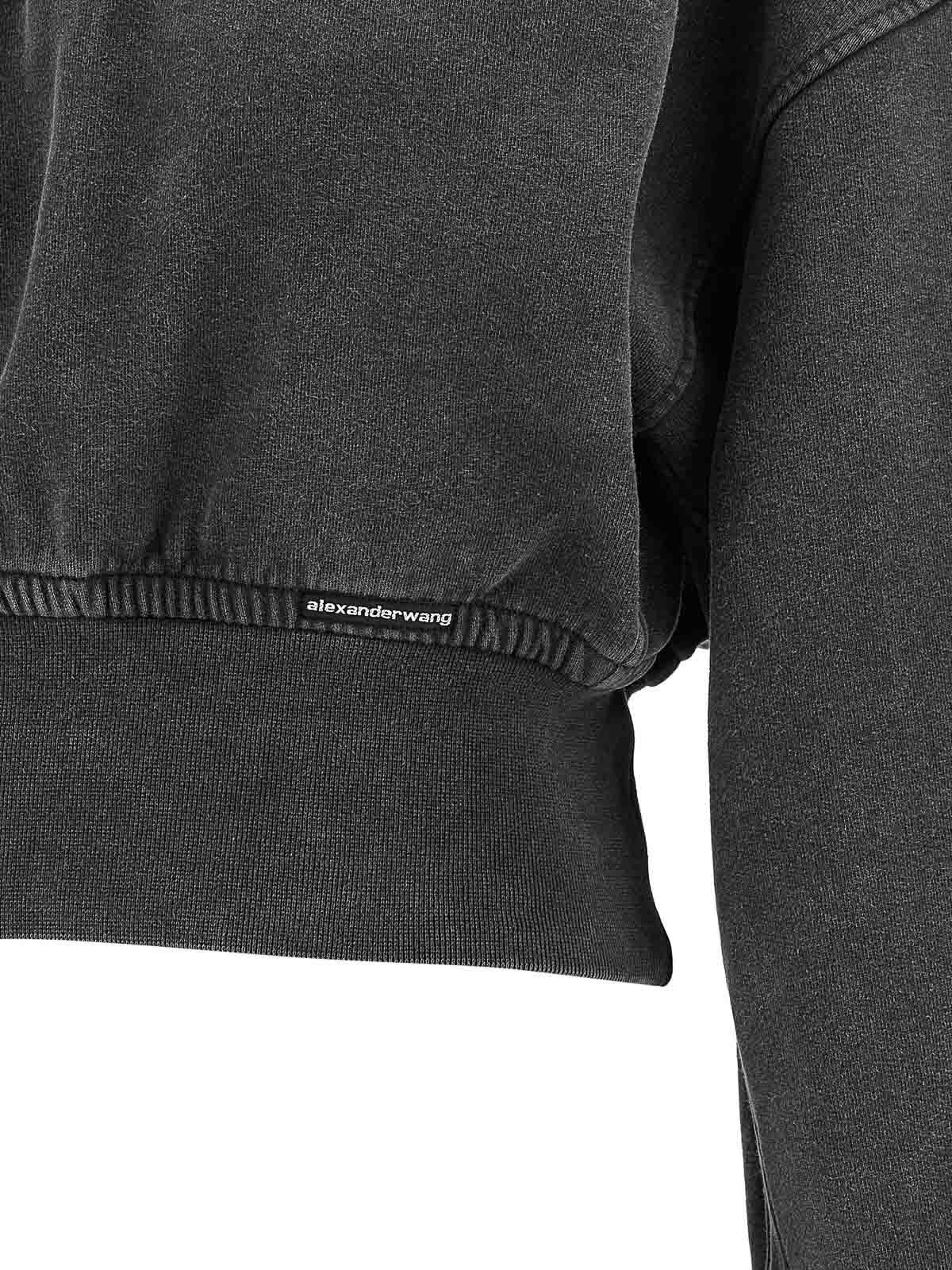 Alexander Wang T Cropped Sweatshirt In Gray