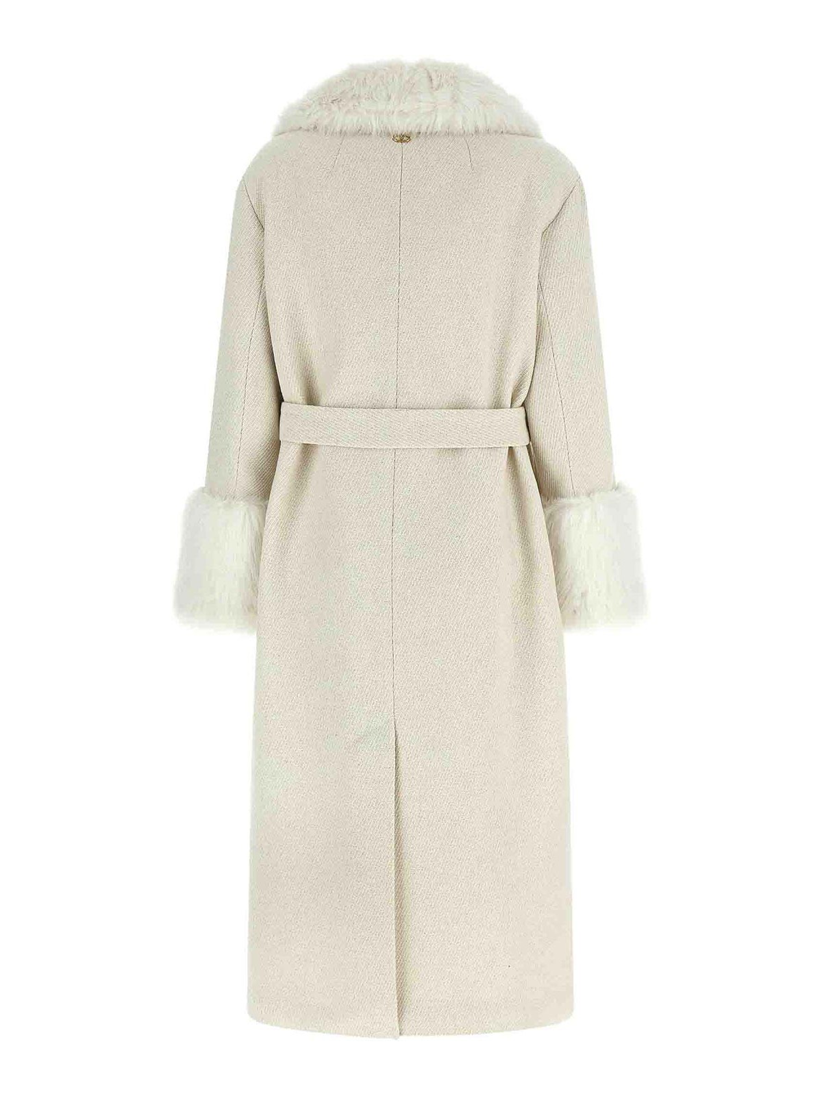 Twinset Lam Thread Coat In White