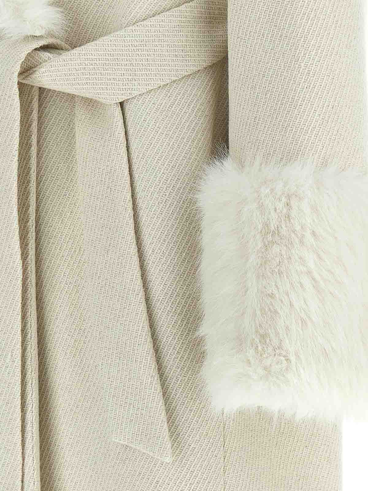 Twinset Lam Thread Coat In White