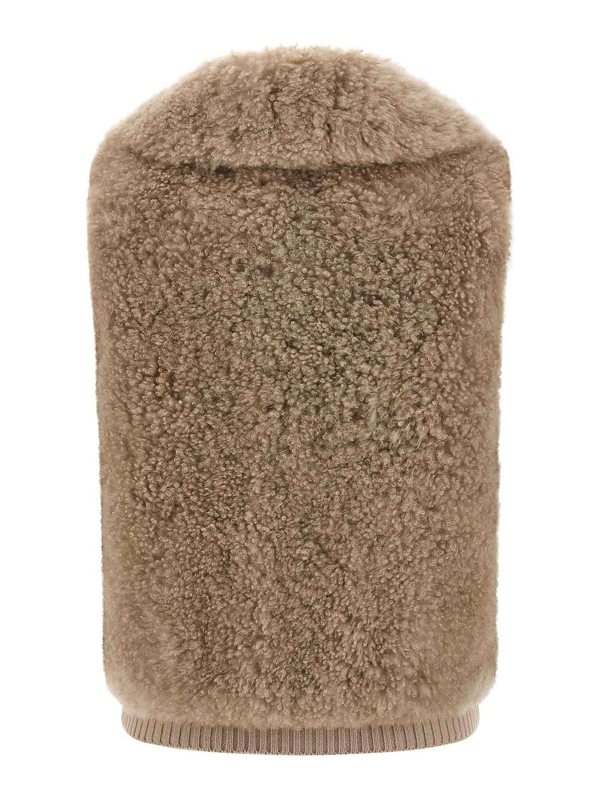 Yves Salomon Shearling Vest In Brown