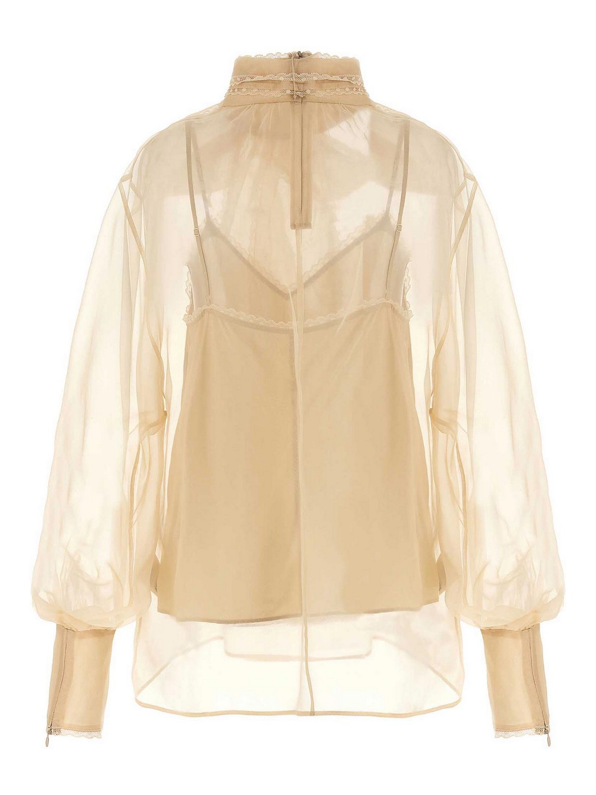 Zimmermann Memento Organza Shirt And Blouse Beige In Neutral