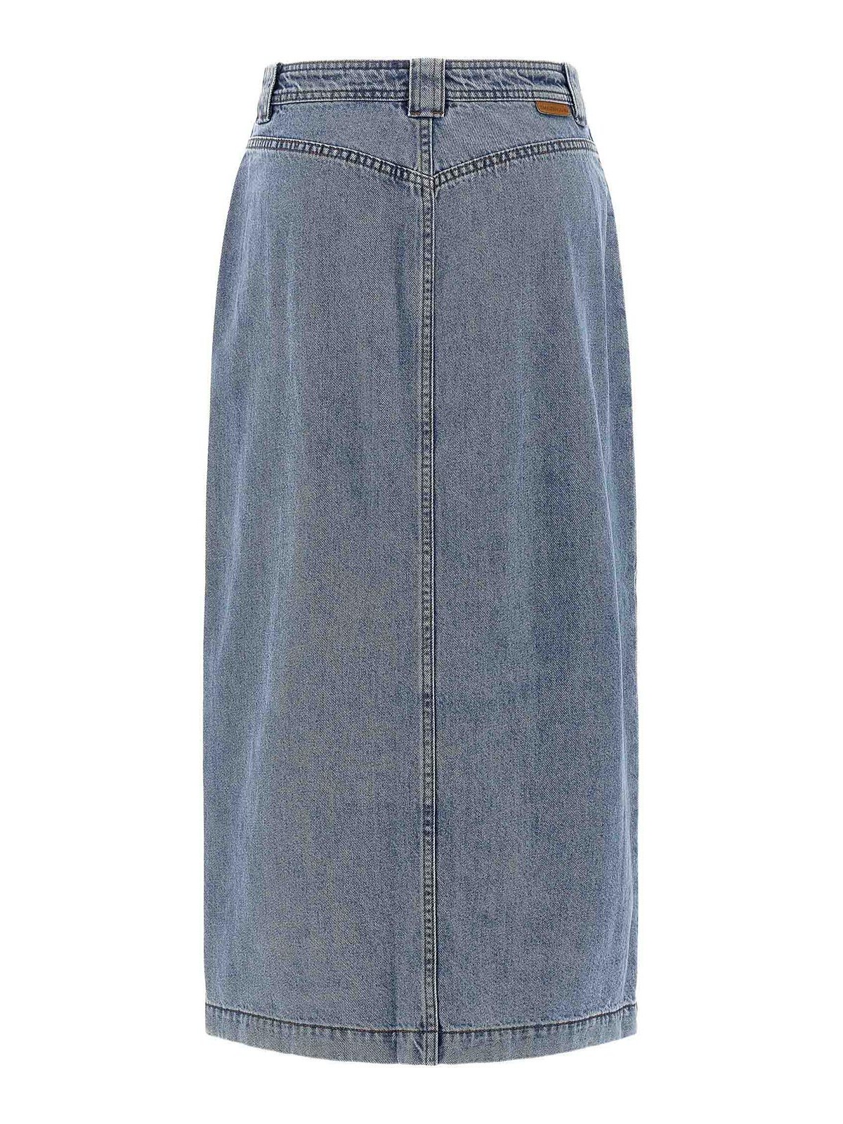 Zimmermann Denim Pencil Skirt In Blue