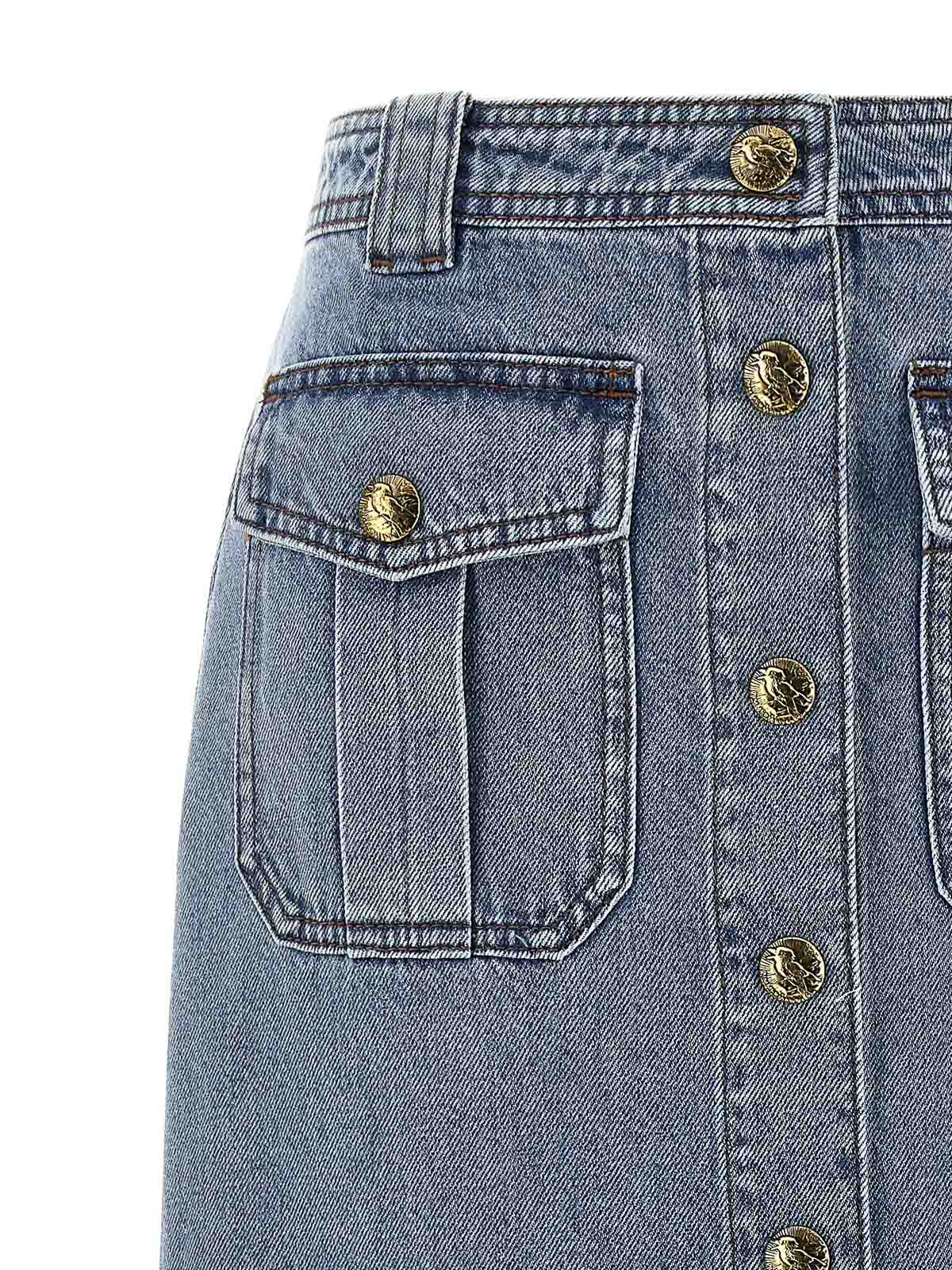 Zimmermann Denim Pencil Skirt In Blue