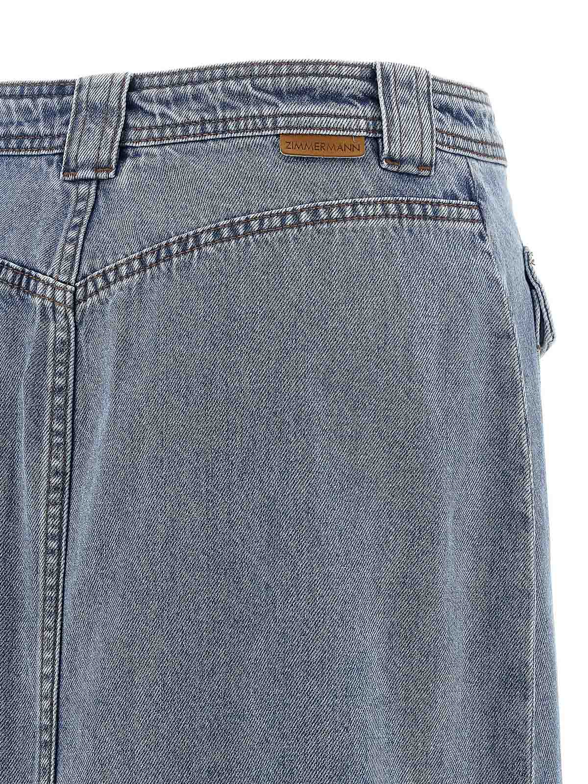 Zimmermann Denim Pencil Skirt In Blue