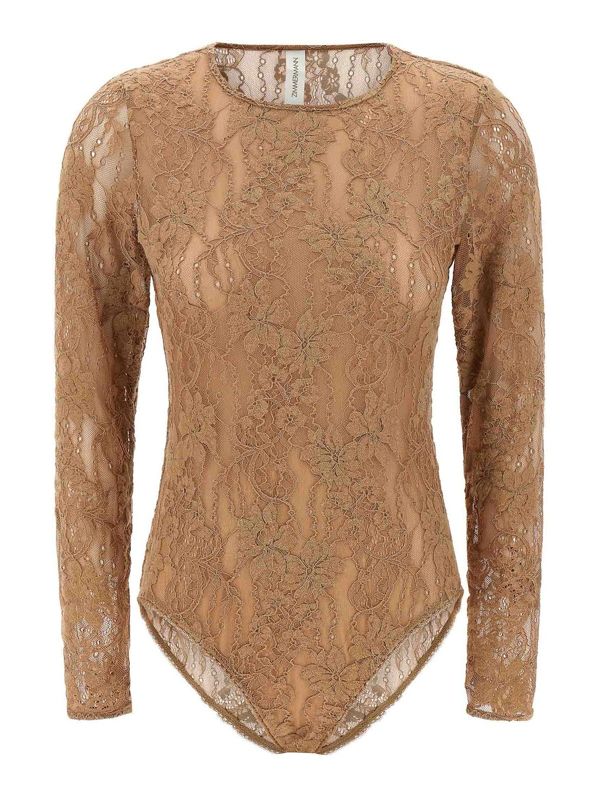 Zimmermann Lace Bodysuit In Sand