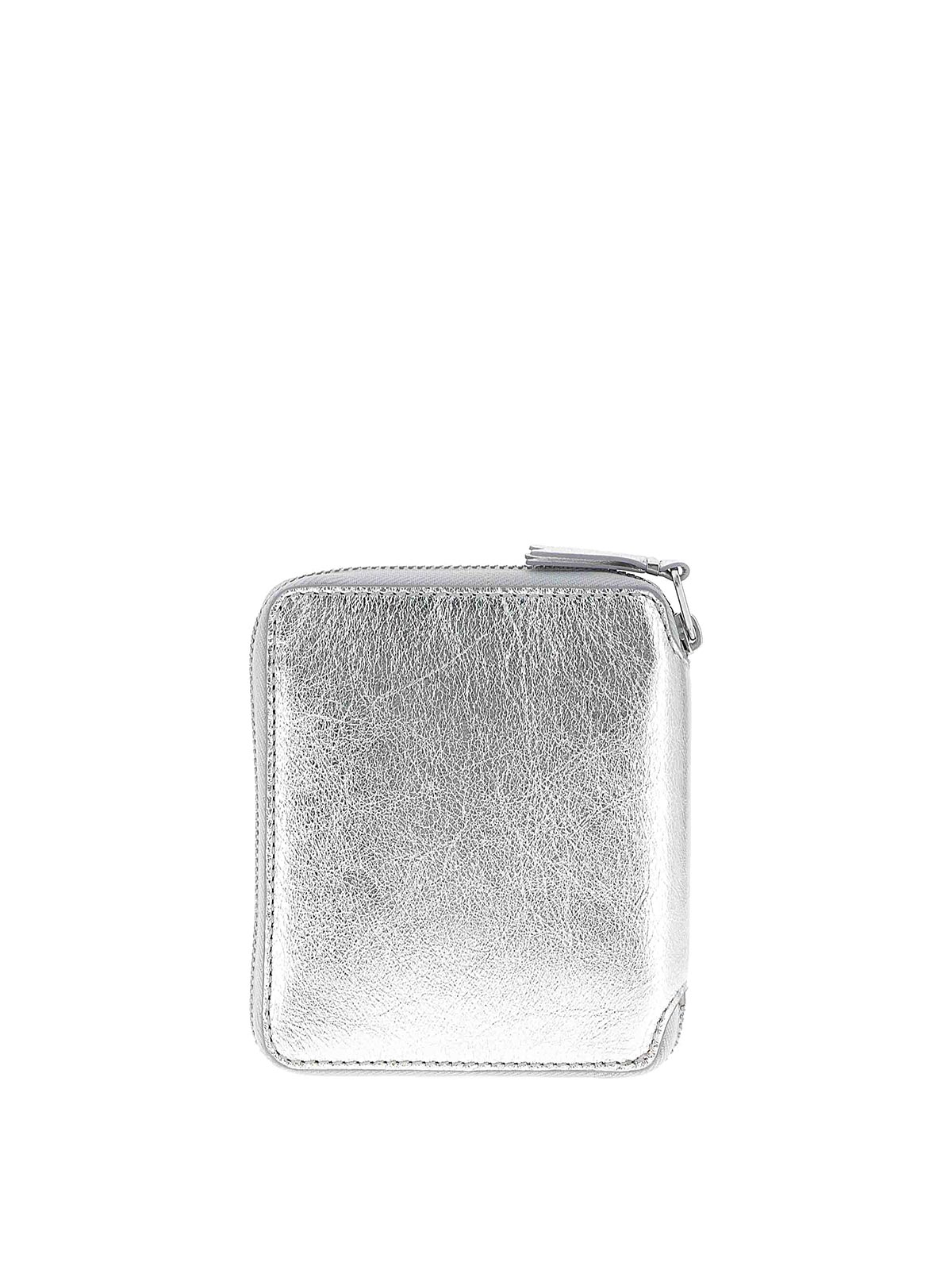 Comme Des Garçons Classic Leather Line Wallet In Silver