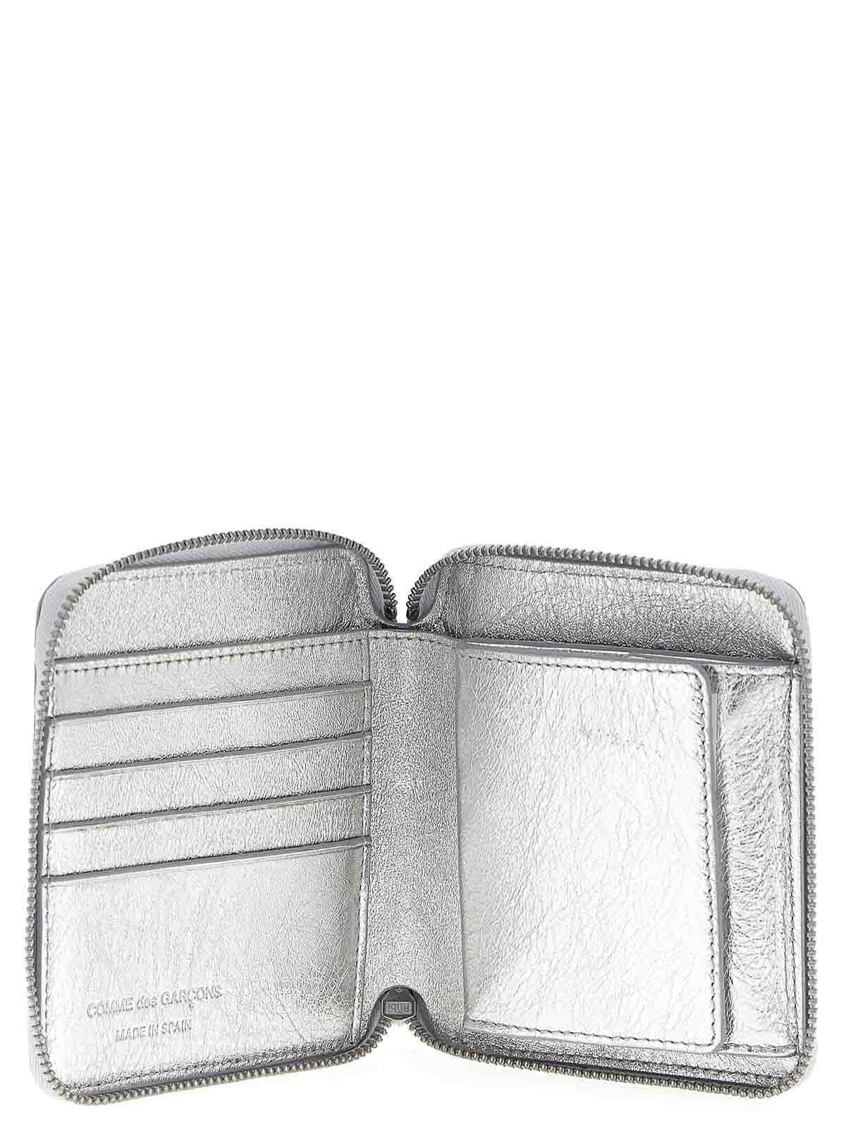 Comme Des Garçons Classic Leather Line Wallet In Silver