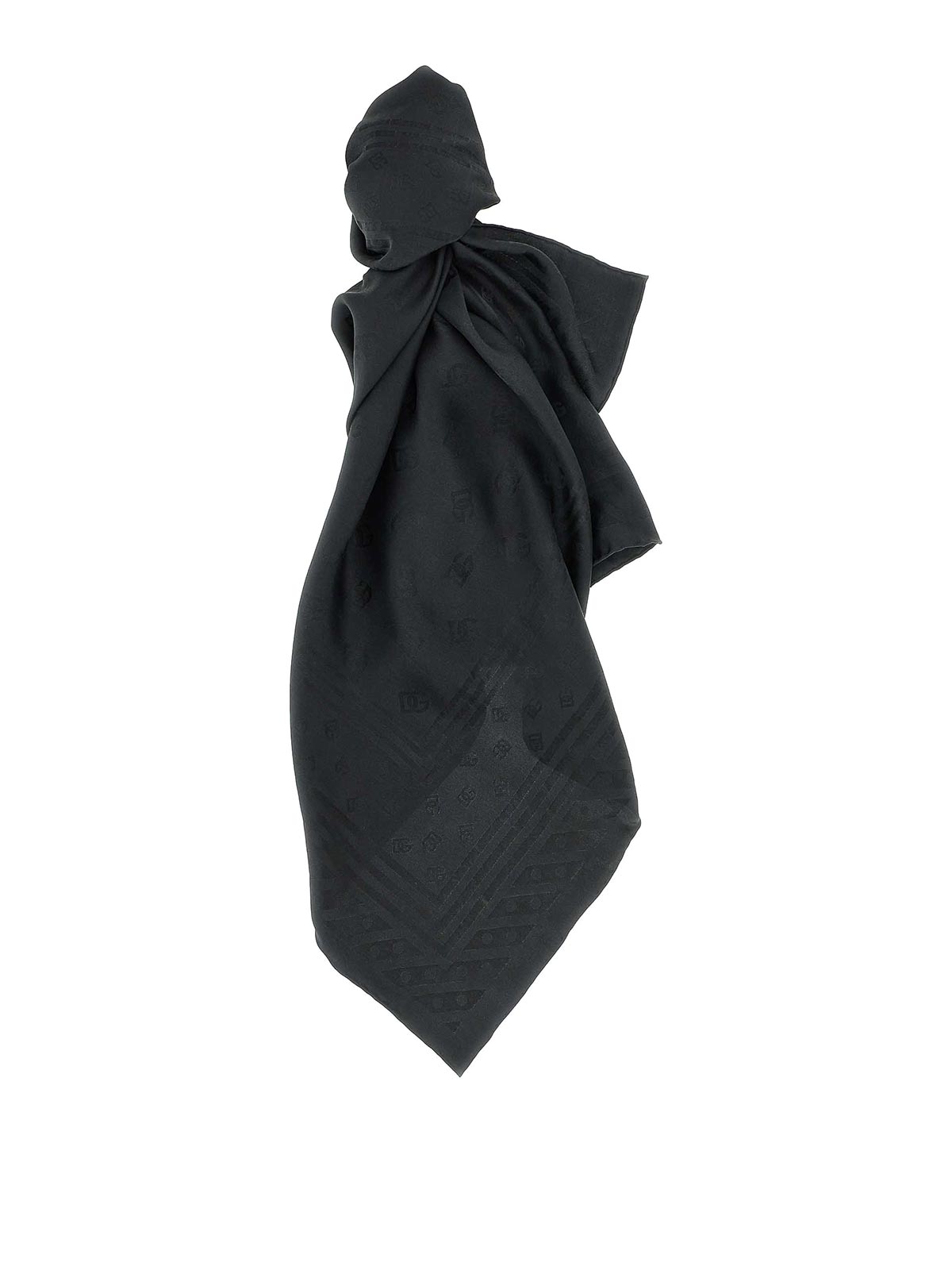 Dolce & Gabbana Logo Scarf In Black