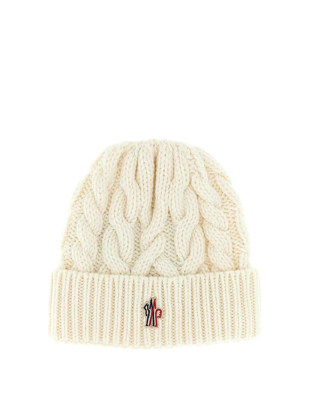 Moncler Braided Wool Beanie In White