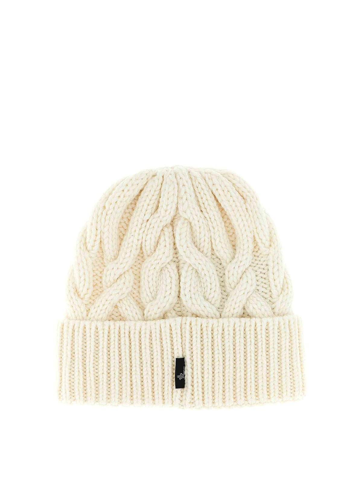 Moncler Braided Wool Beanie In White