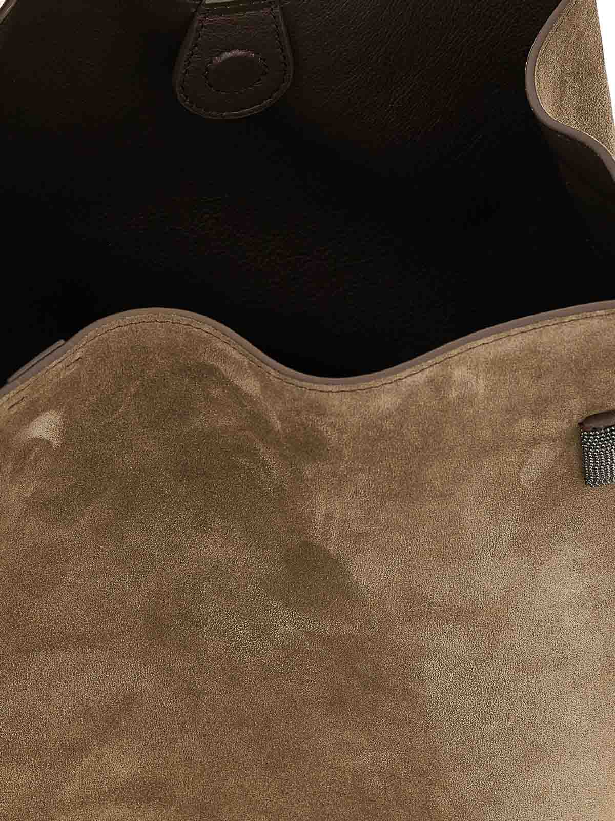 Brunello Cucinelli Essence Shoulder Bag In Brown