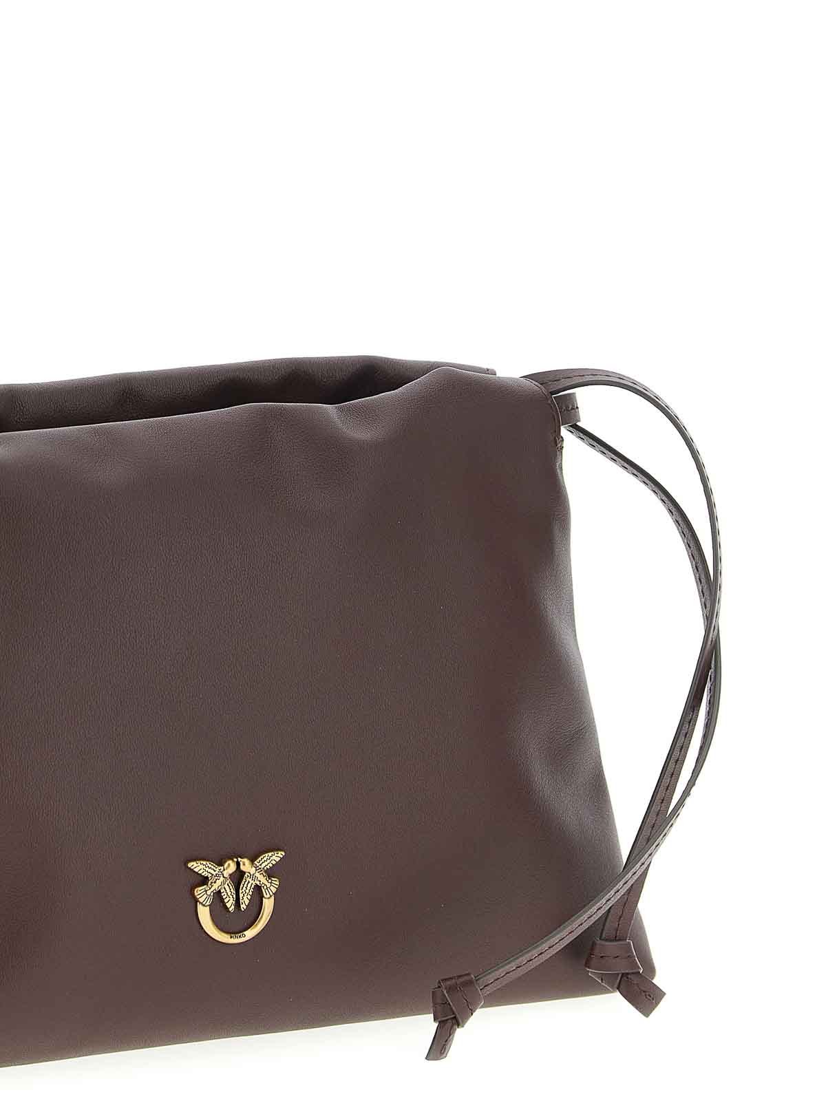 Pinko Mini Leather Clutch In Red