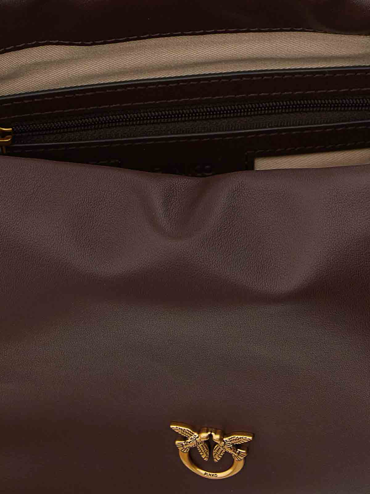 Pinko Mini Leather Clutch In Red