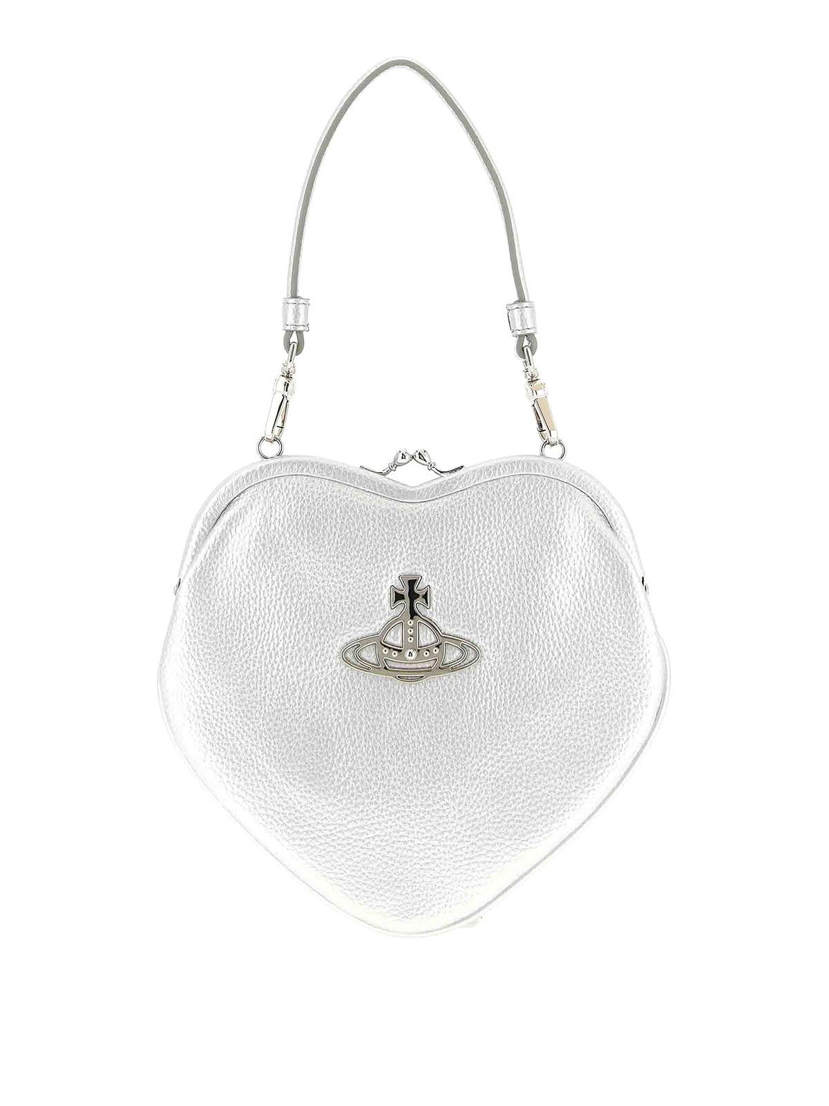 Vivienne Westwood Belle Heart Frame Purse Handbag In Silver