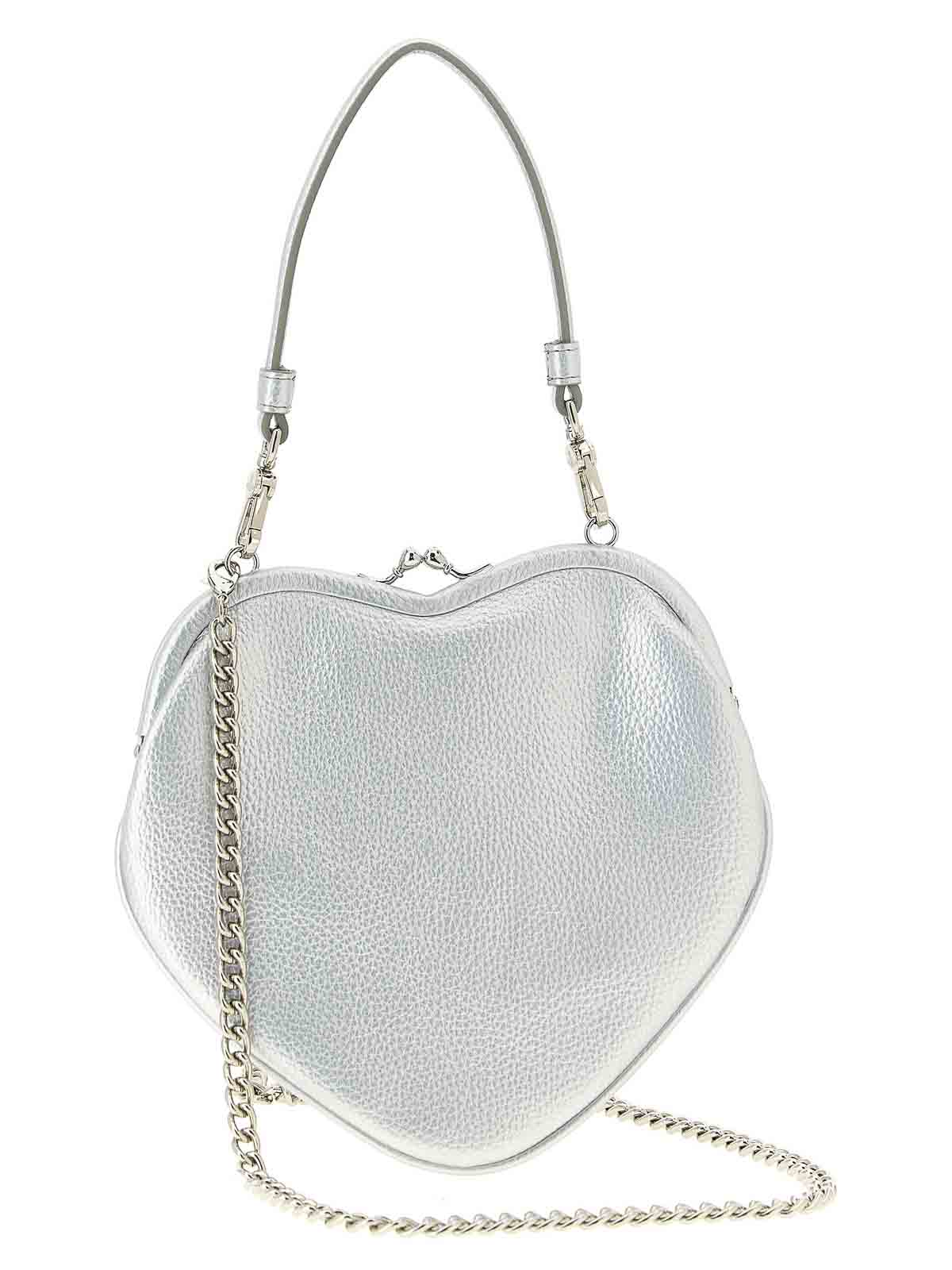 Vivienne Westwood Belle Heart Frame Purse Handbag In Silver