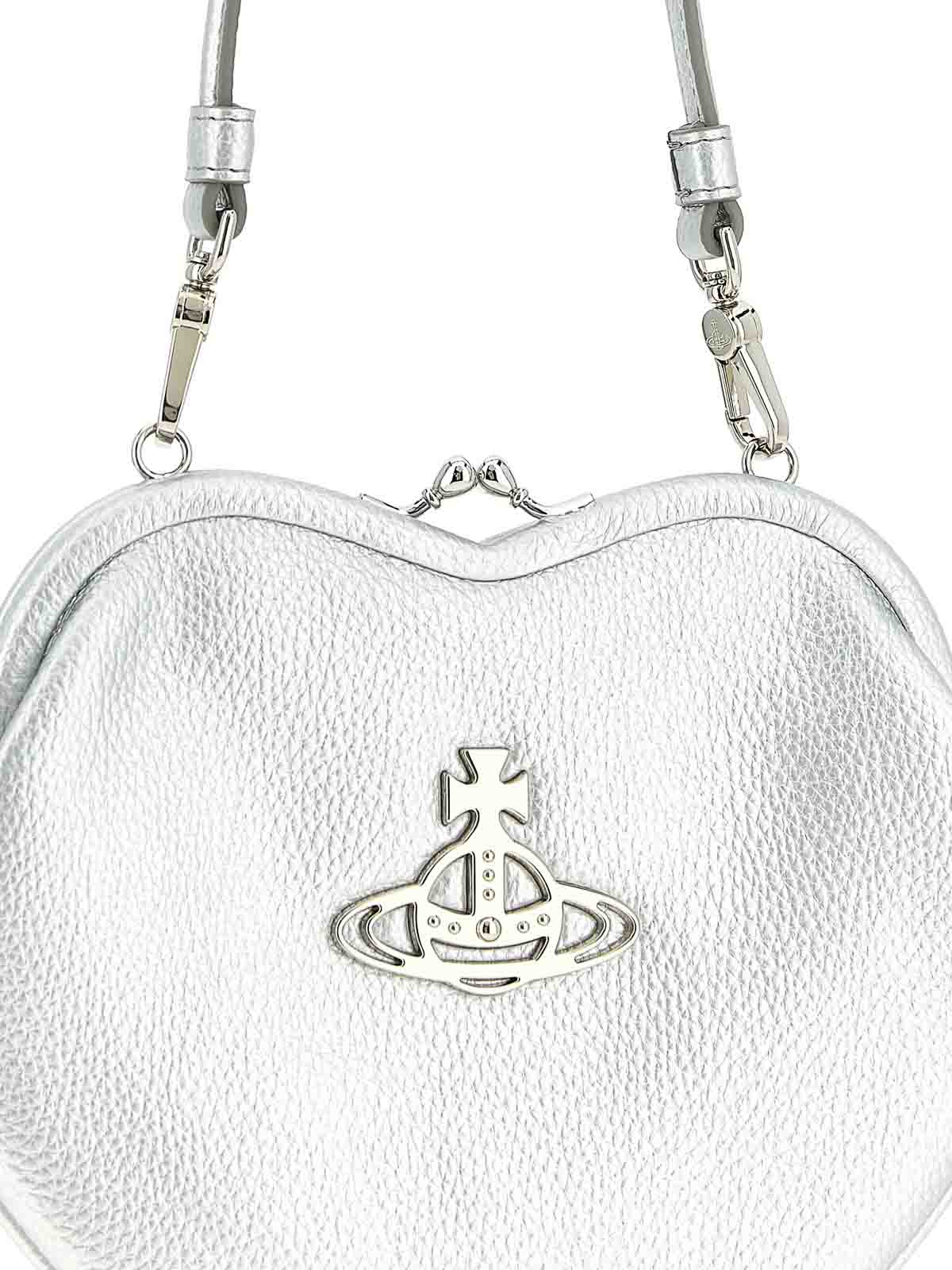 Vivienne Westwood Belle Heart Frame Purse Handbag In Silver