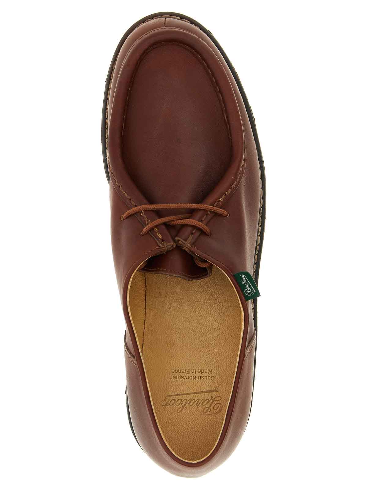 Paraboot Michael Leather Derby Shoes In Brown