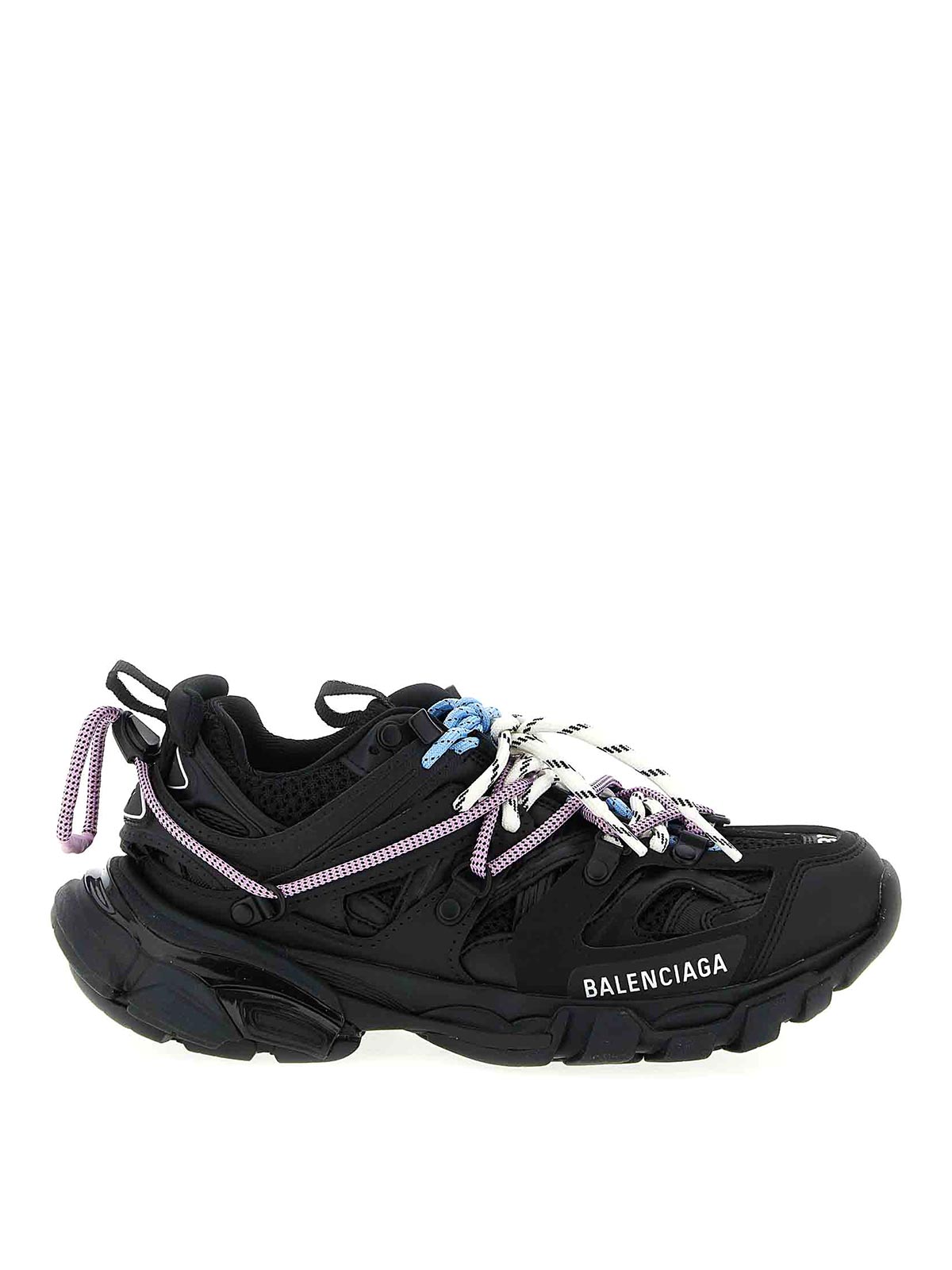 Balenciaga Black Mesh And Rubber Track Trail Laces Sneakers In Black
