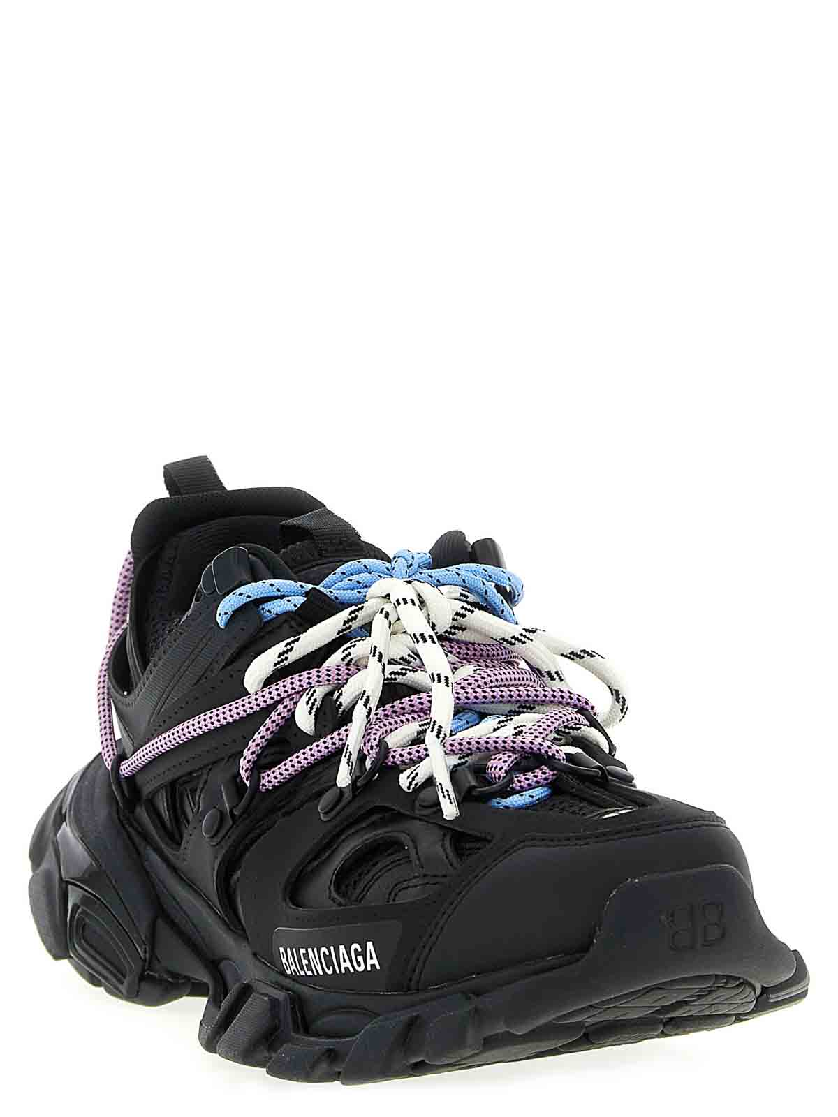 Balenciaga Black Mesh And Rubber Track Trail Laces Sneakers In Black