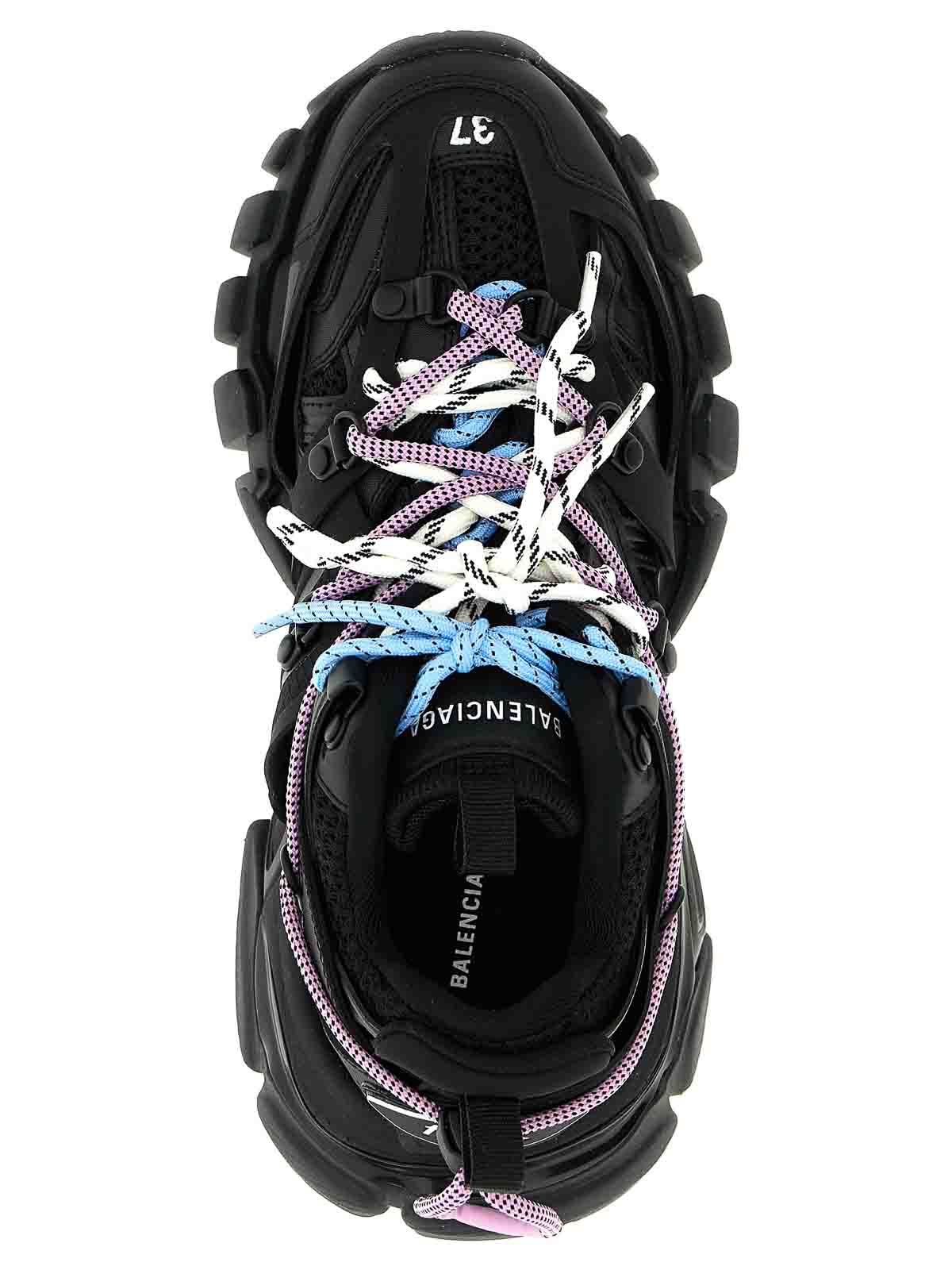 Balenciaga Black Mesh And Rubber Track Trail Laces Sneakers In Black