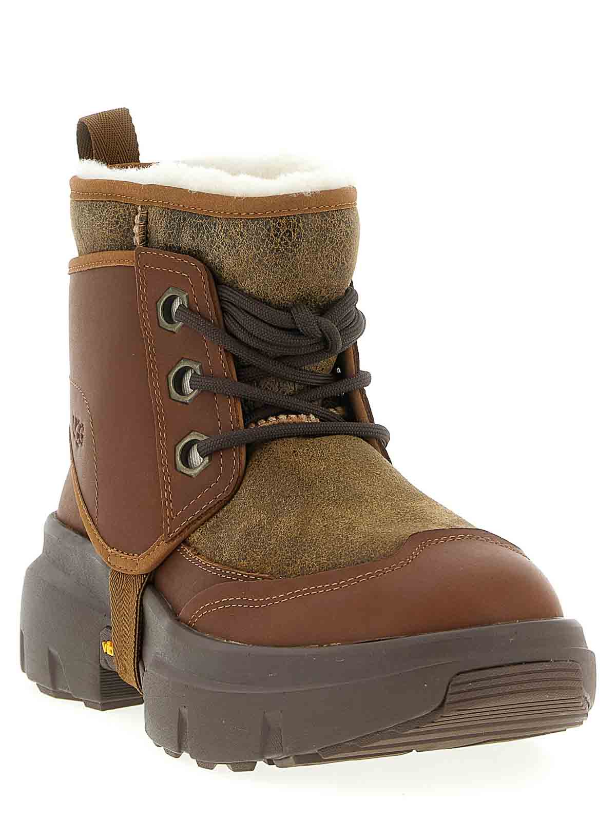 Ugg Ankle Boots With Round Toe And Pull Tab In Brown