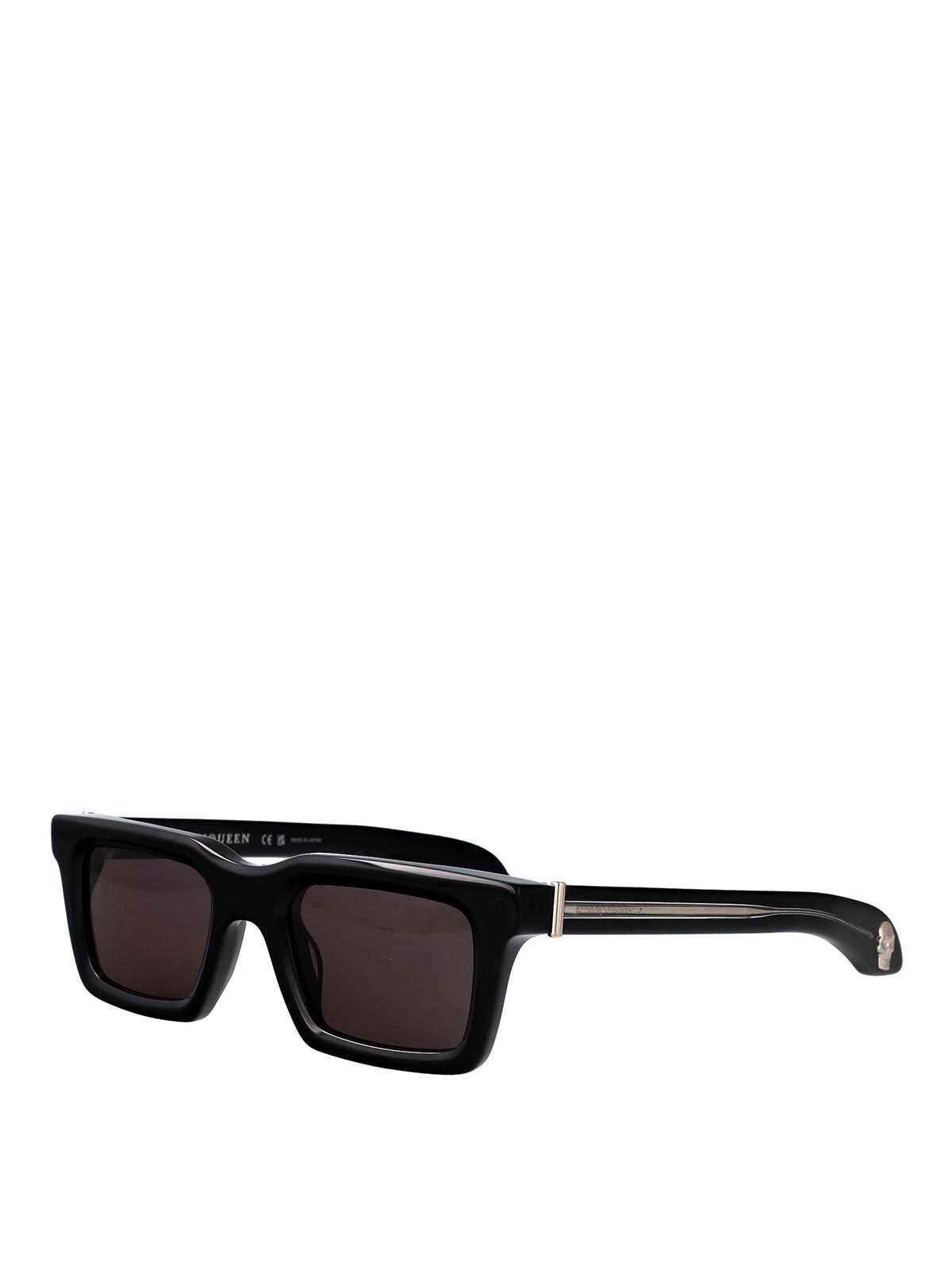 Alexander Mcqueen Black-black-grey Acetate Sunglasses In Black