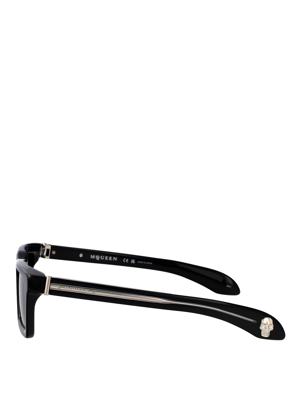Alexander Mcqueen Black-black-grey Acetate Sunglasses In Black