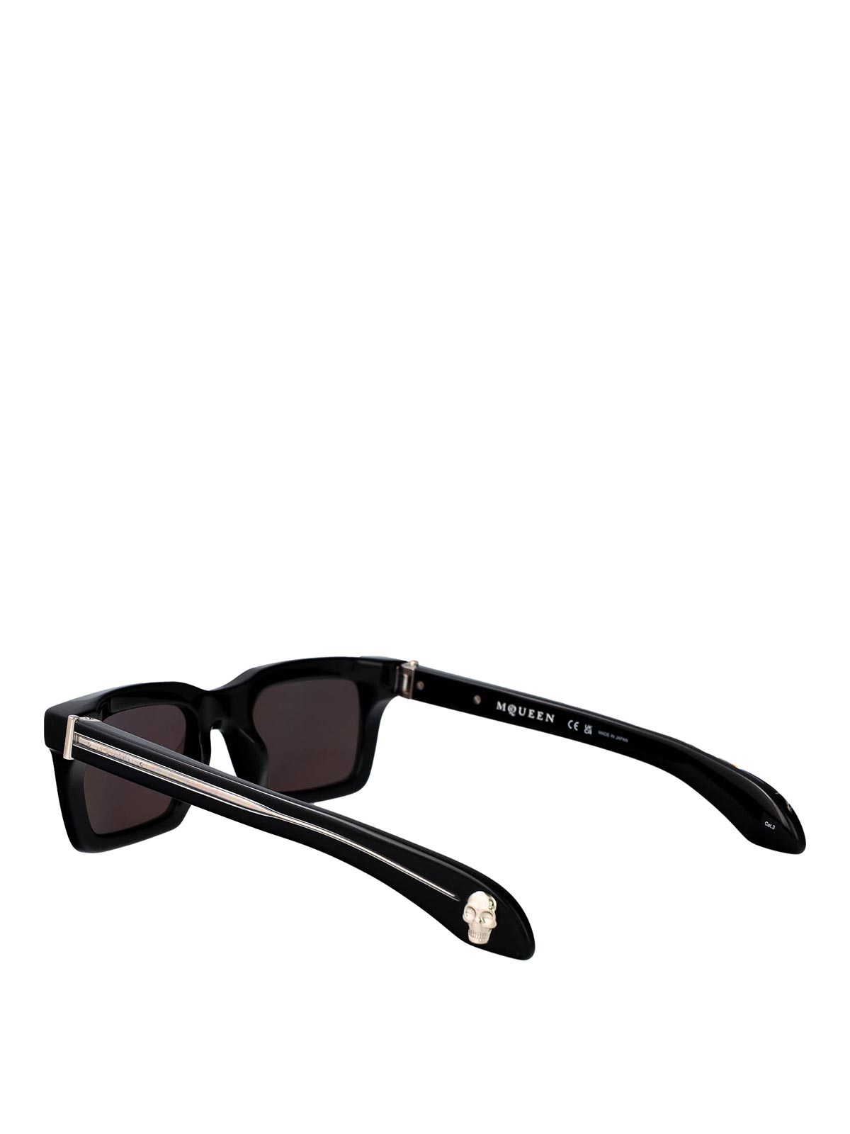 Alexander Mcqueen Black-black-grey Acetate Sunglasses In Black