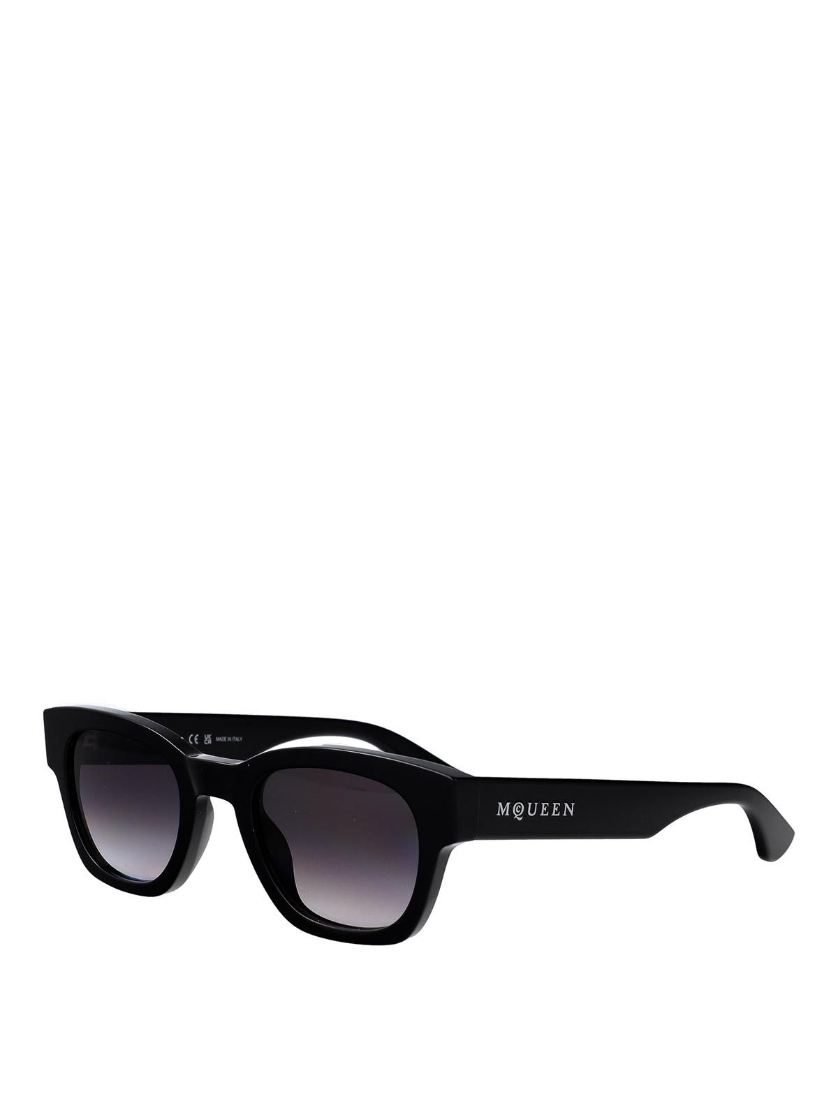 Alexander Mcqueen Black-black-grey Recycled Acetate Sunglasses In Black