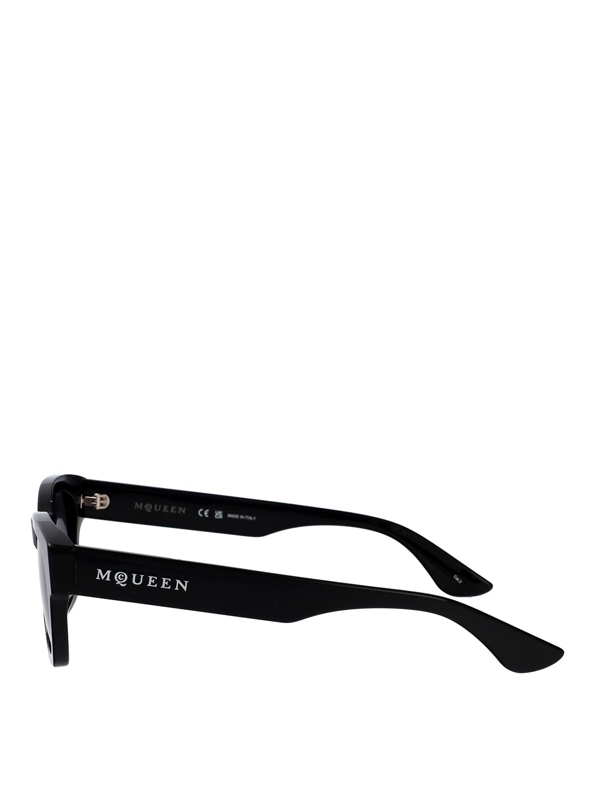 Alexander Mcqueen Black-black-grey Recycled Acetate Sunglasses In Black