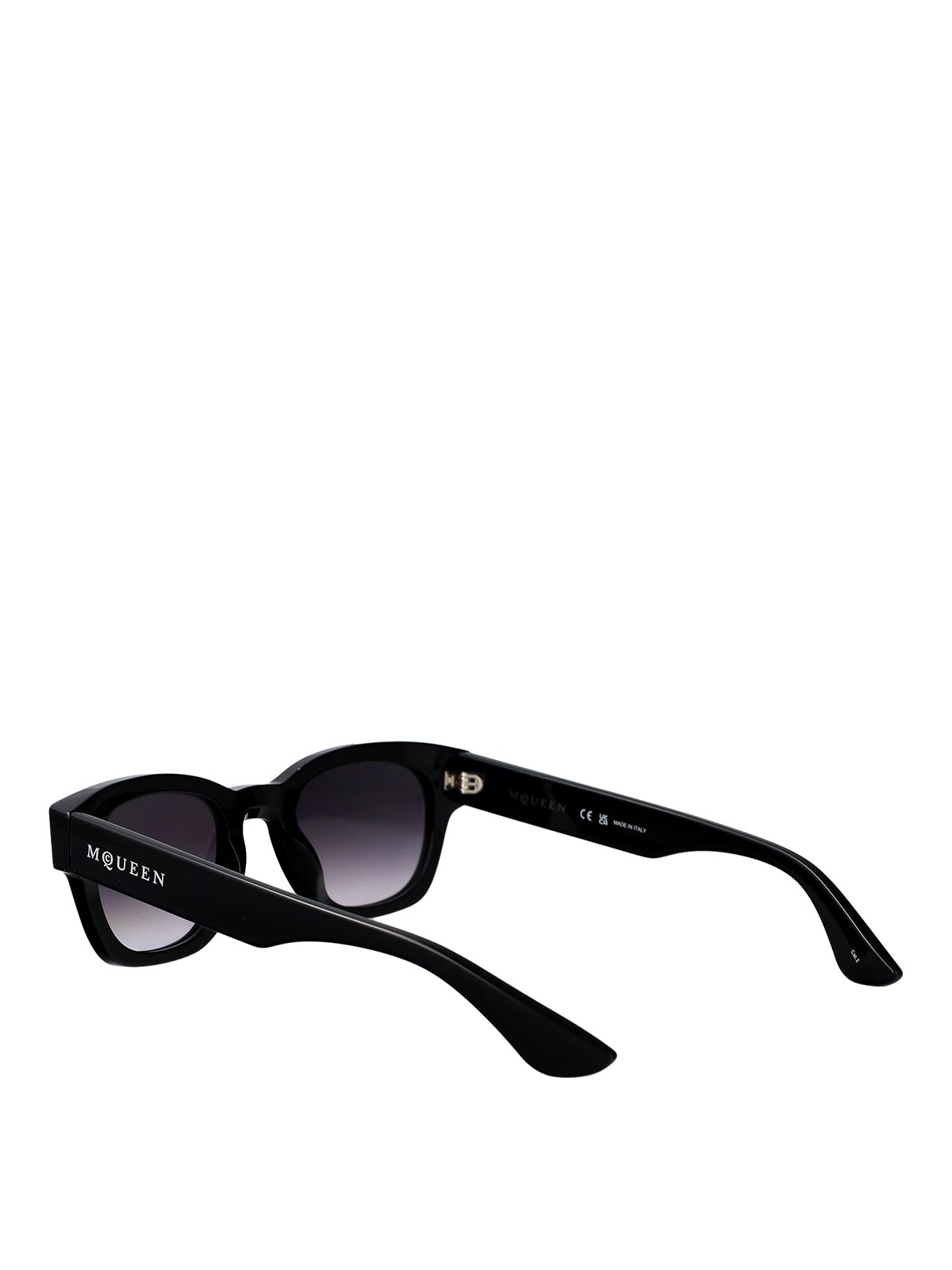 Alexander Mcqueen Black-black-grey Recycled Acetate Sunglasses In Black