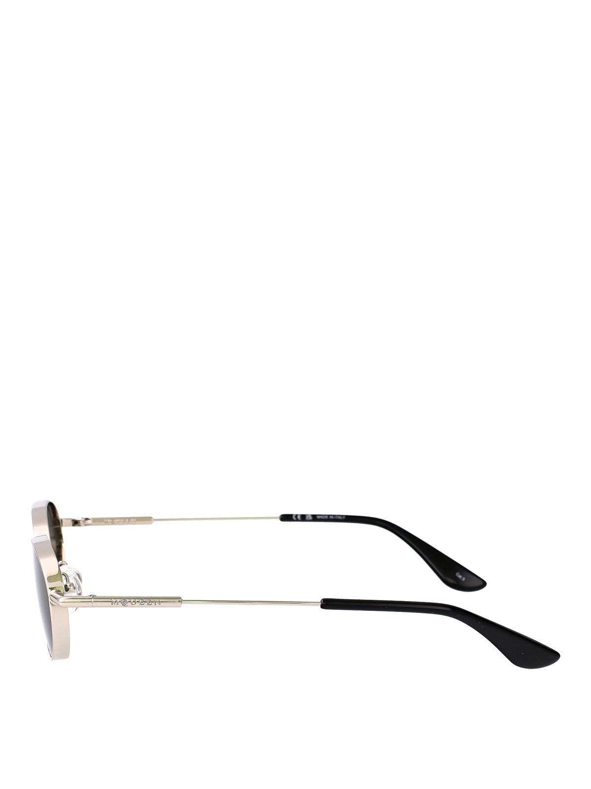 Alexander Mcqueen Silver-silver-grey Metal Sunglasses In Silver