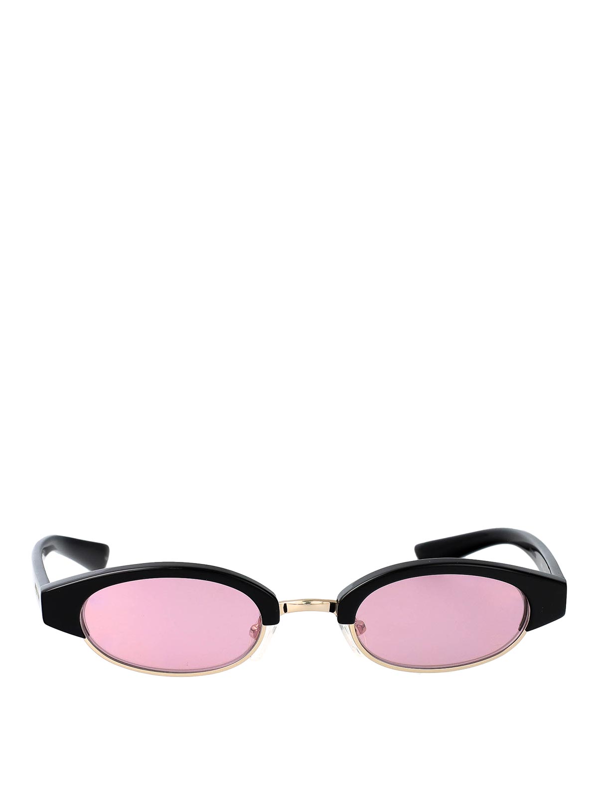 Alexander Mcqueen Black-black-pink Recycled Acetate Sunglasses In Black