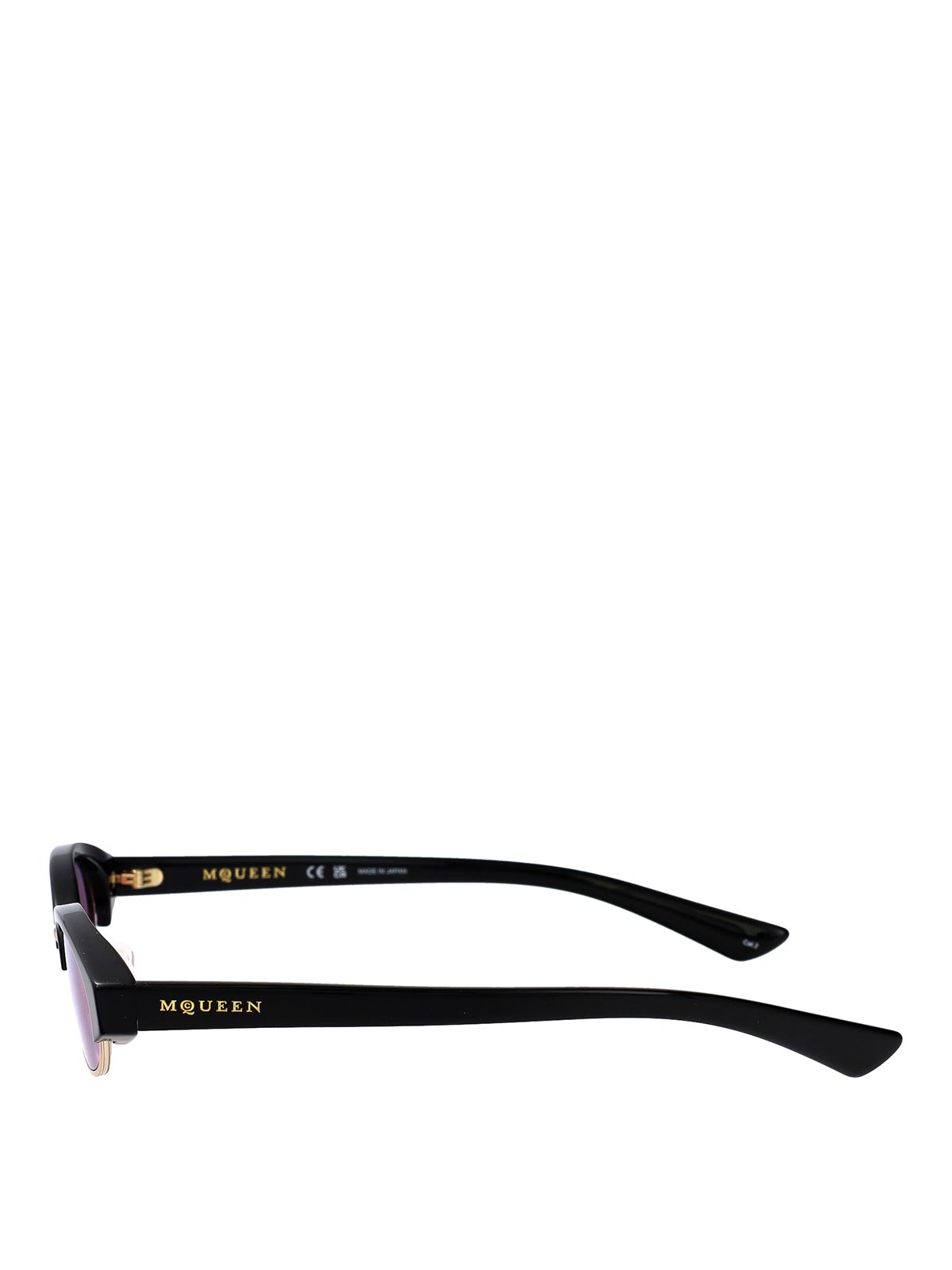 Alexander Mcqueen Black-black-pink Recycled Acetate Sunglasses In Black