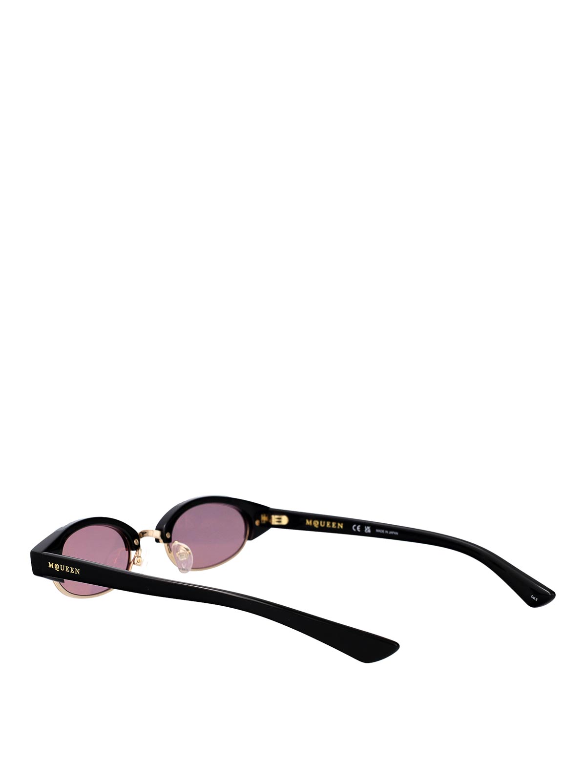 Alexander Mcqueen Black-black-pink Recycled Acetate Sunglasses In Black
