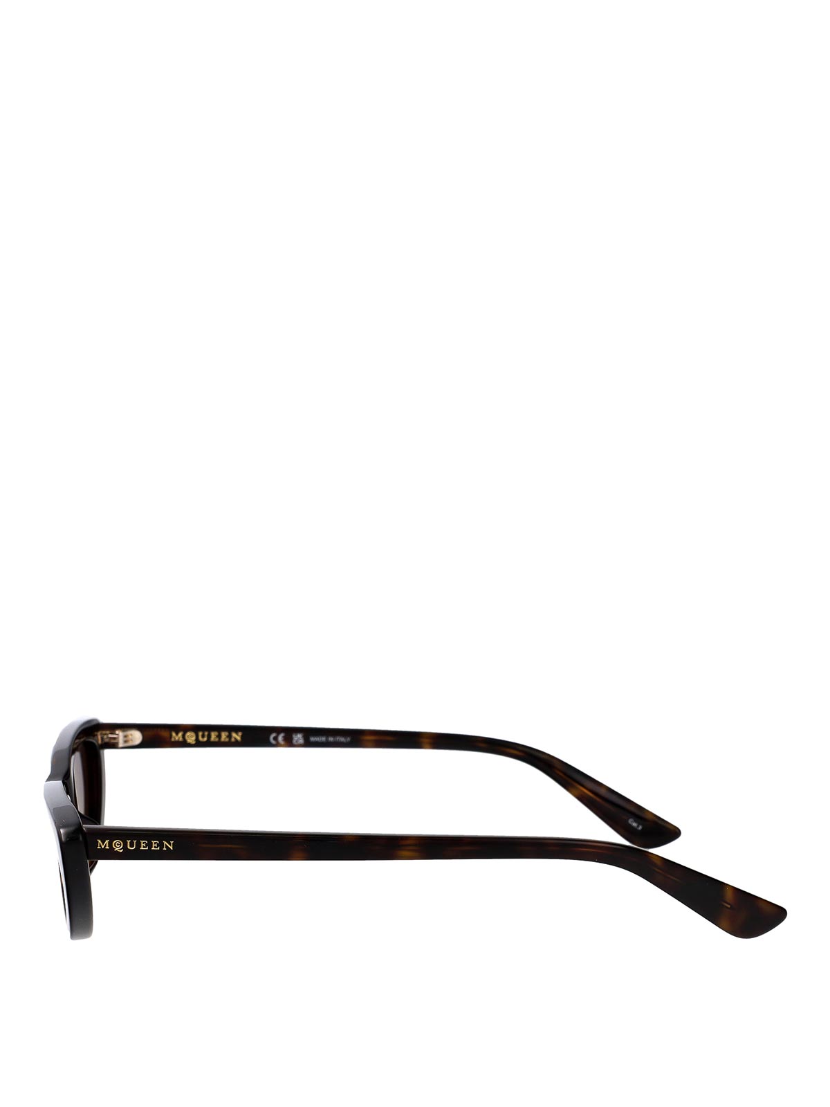 Alexander Mcqueen Havana-havana-brown Recycled Acetate Sunglasses In Brown