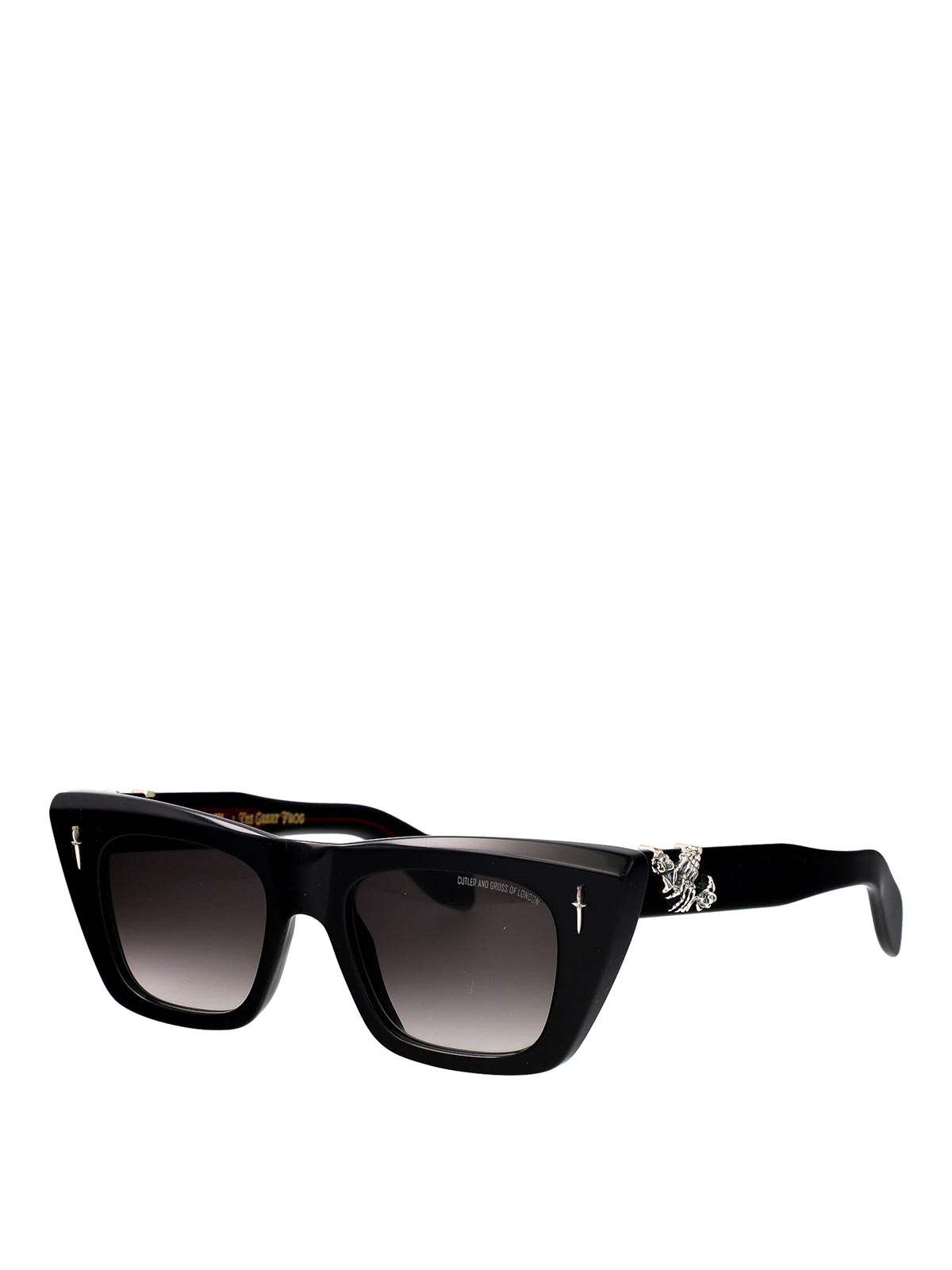 Cutler And Gross Black Acetate Sunglasses In Brown