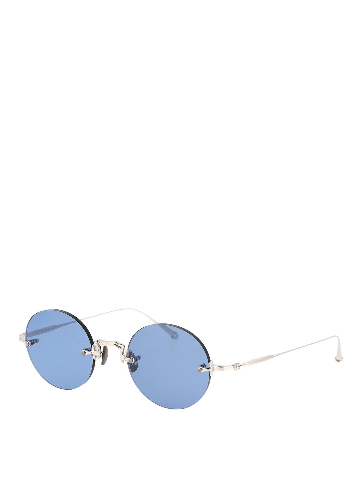 Matsuda Palladium White Cobalt Blue Titanium Sunglasses In Metallic
